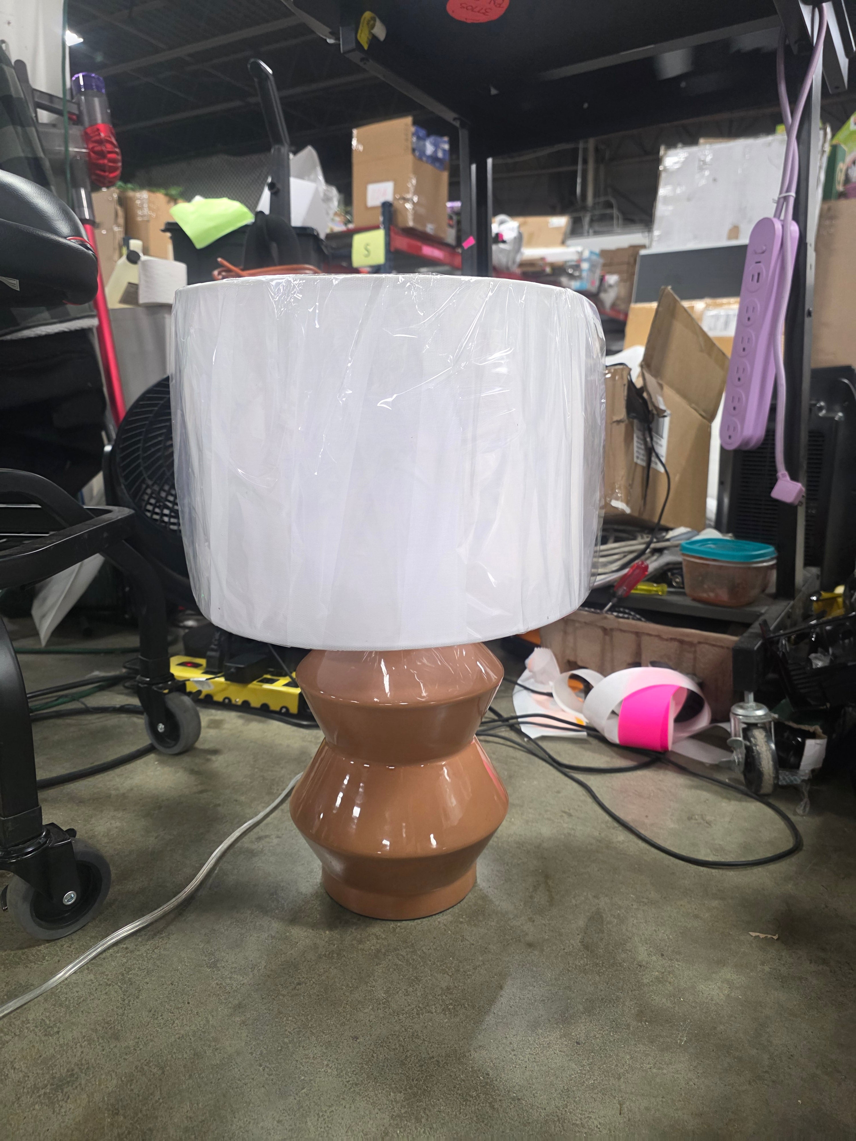 Tatum High Small Modern Accent Table Lamp Red Clay Glaze Finish Ceramic Single
