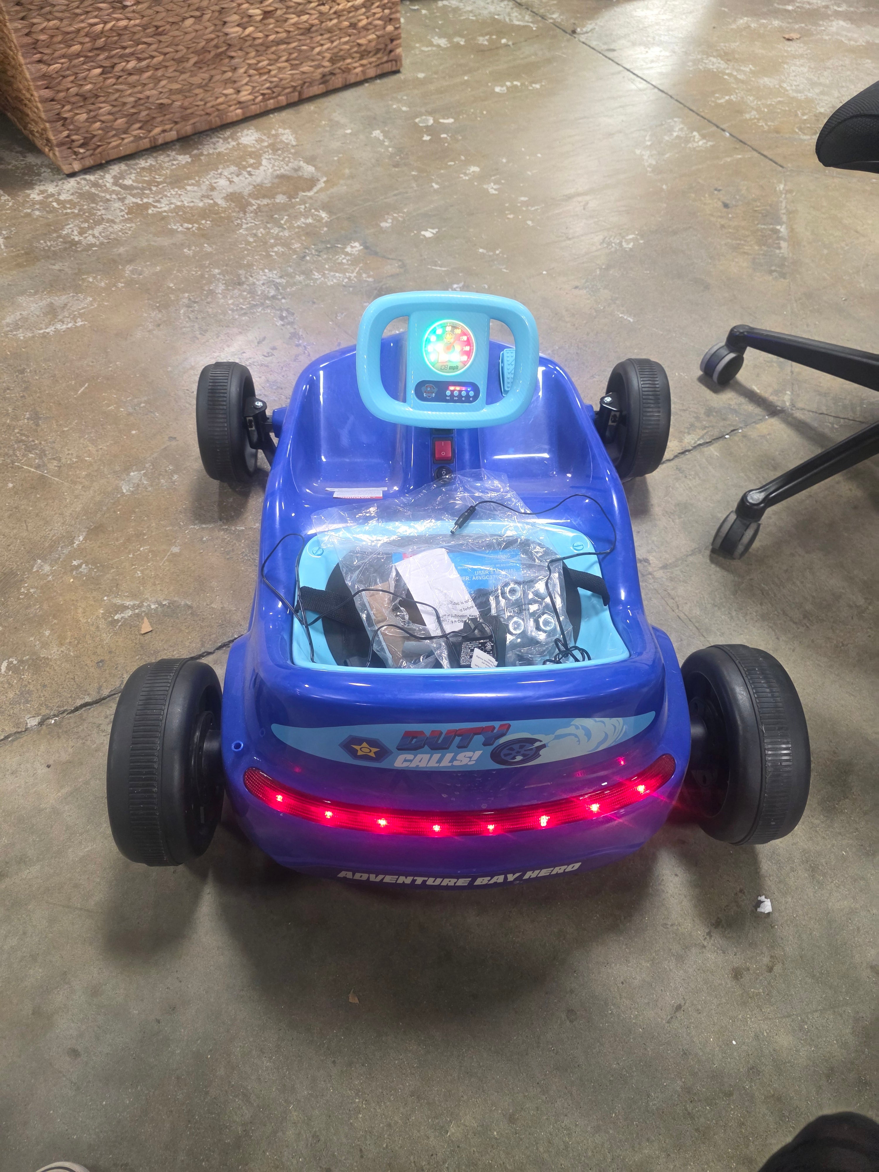 Electric Go Kart for Kids with Lights, Remote Control, Seat Belt, Durable Ride-On Toy