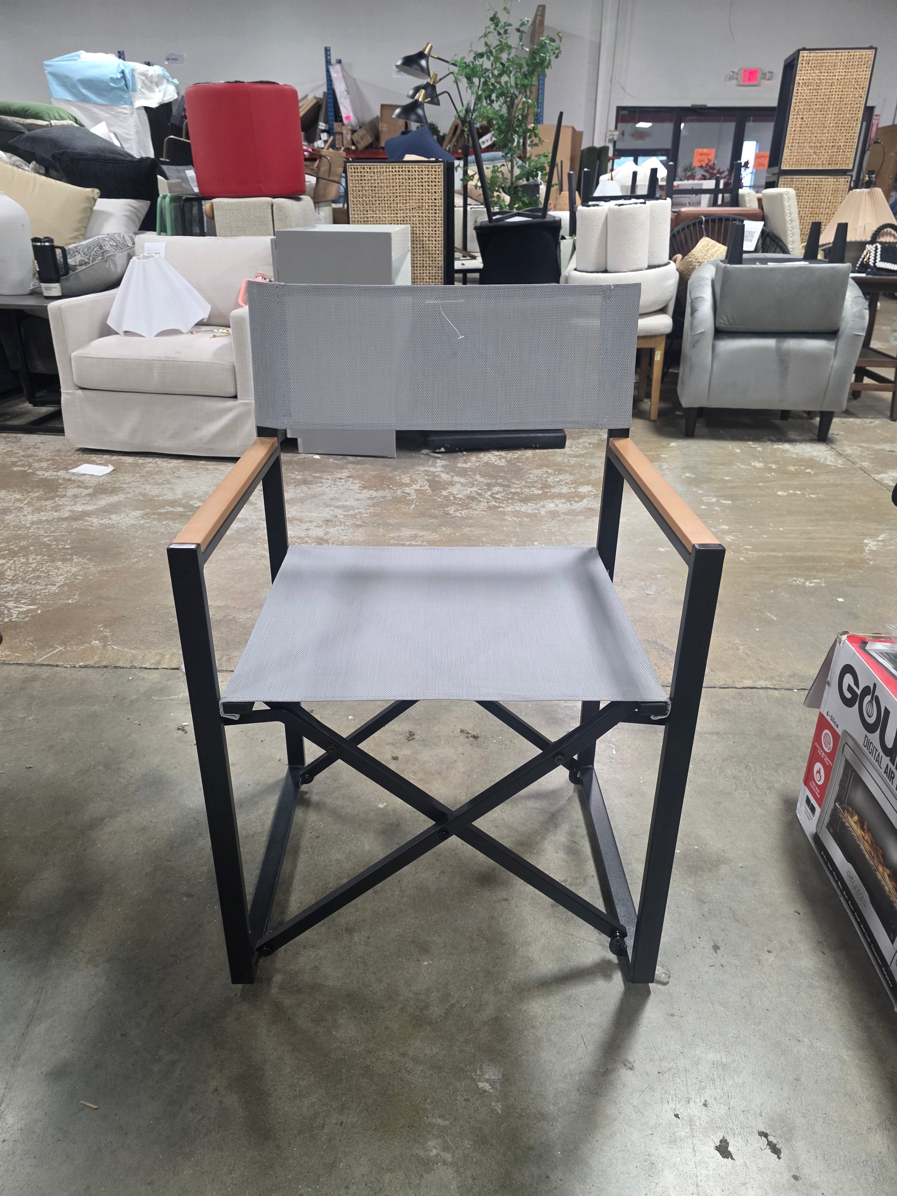 1-Piece Henning Folding Patio Chair Gray