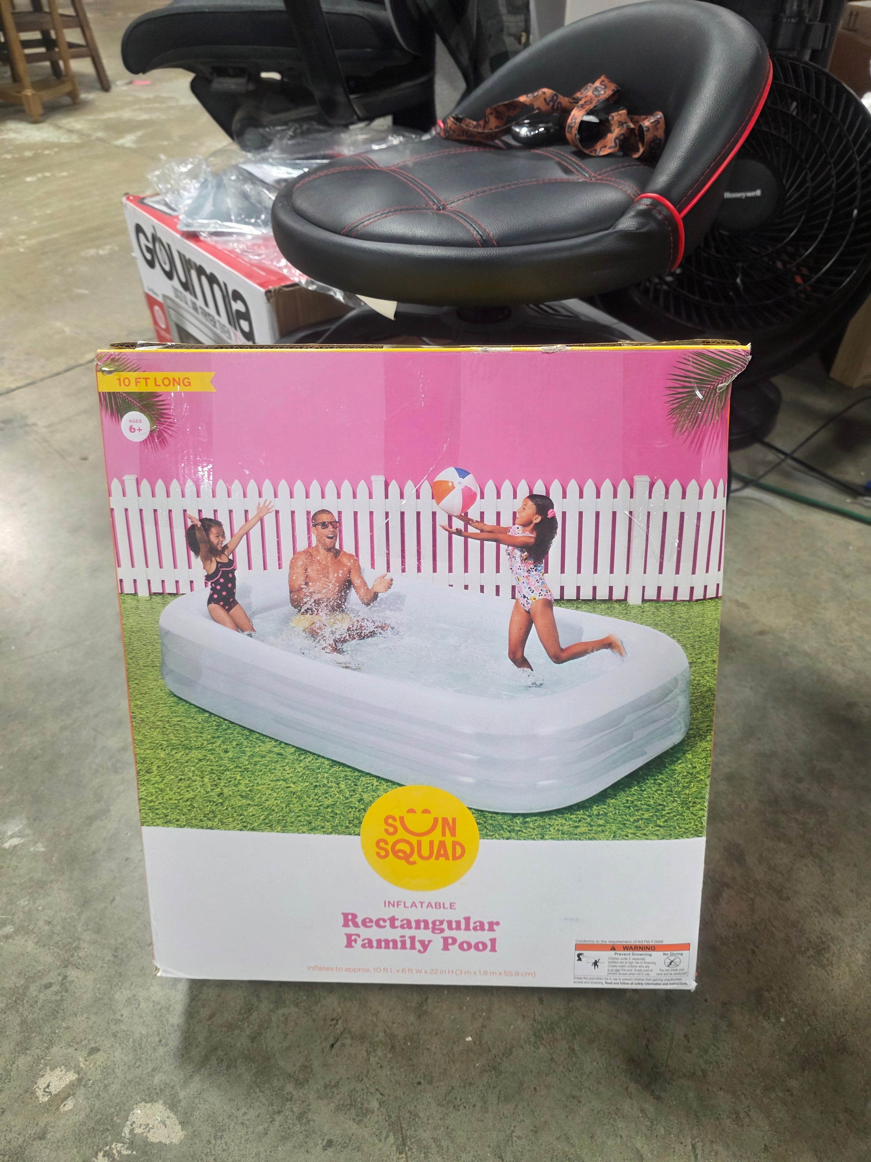 Deluxe Rectangular Family Pool Blue -  Inflatable PVC Kit