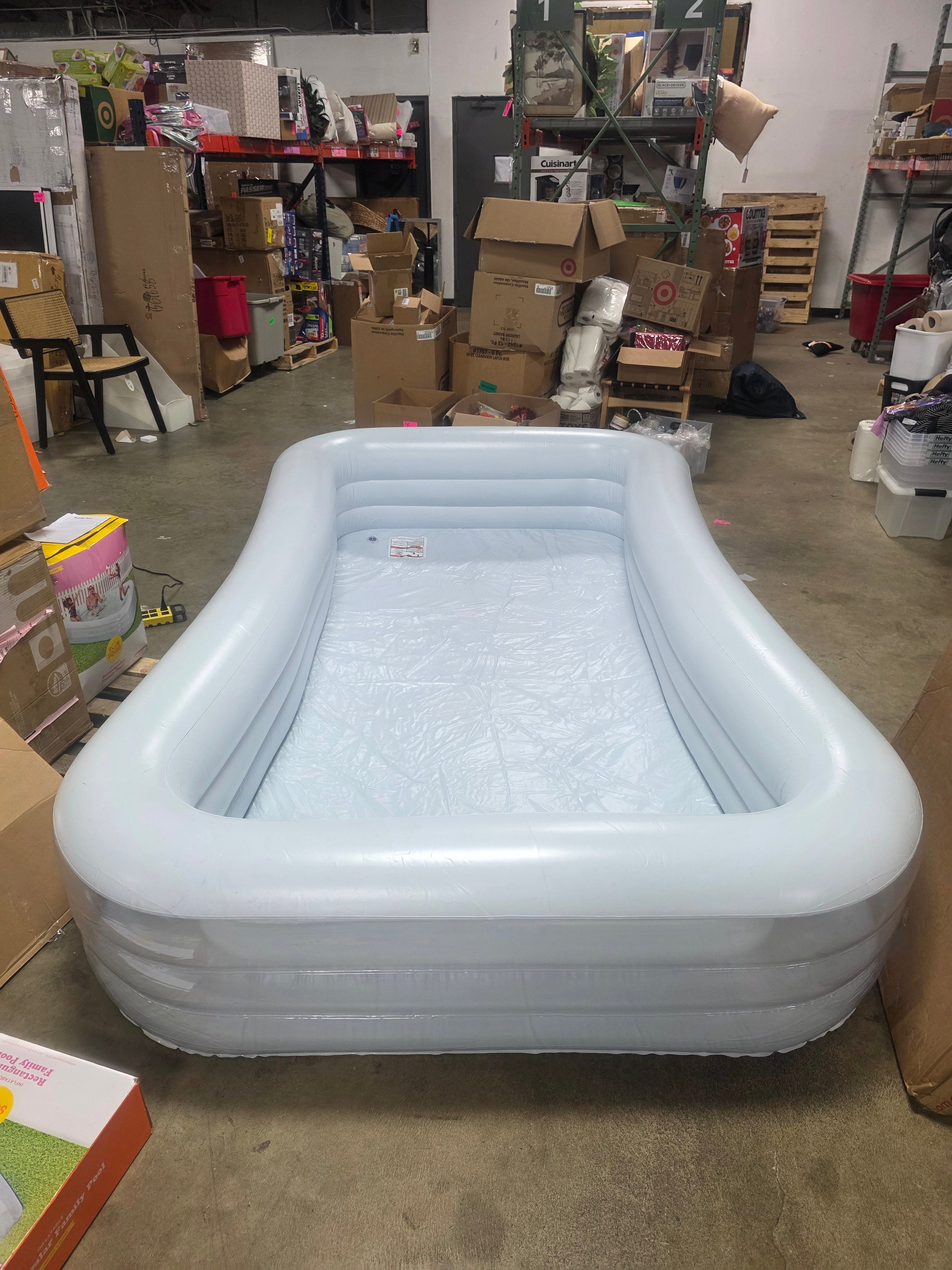 Deluxe Rectangular Family Pool Blue -  Inflatable PVC Kit
