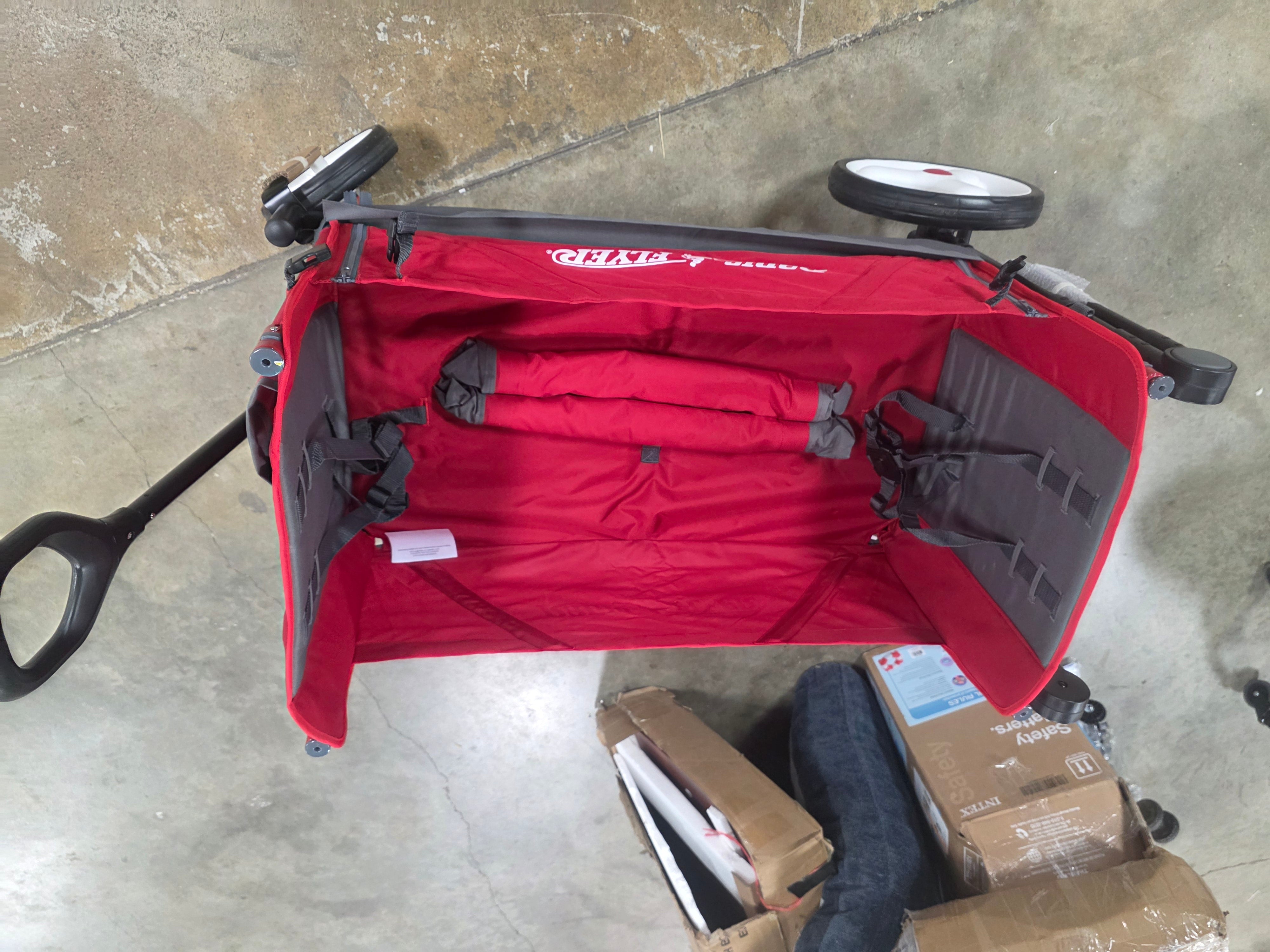 Convertible Kid & Cargo Stroller Wagon with Canopy: Steel & Plastic Frame
