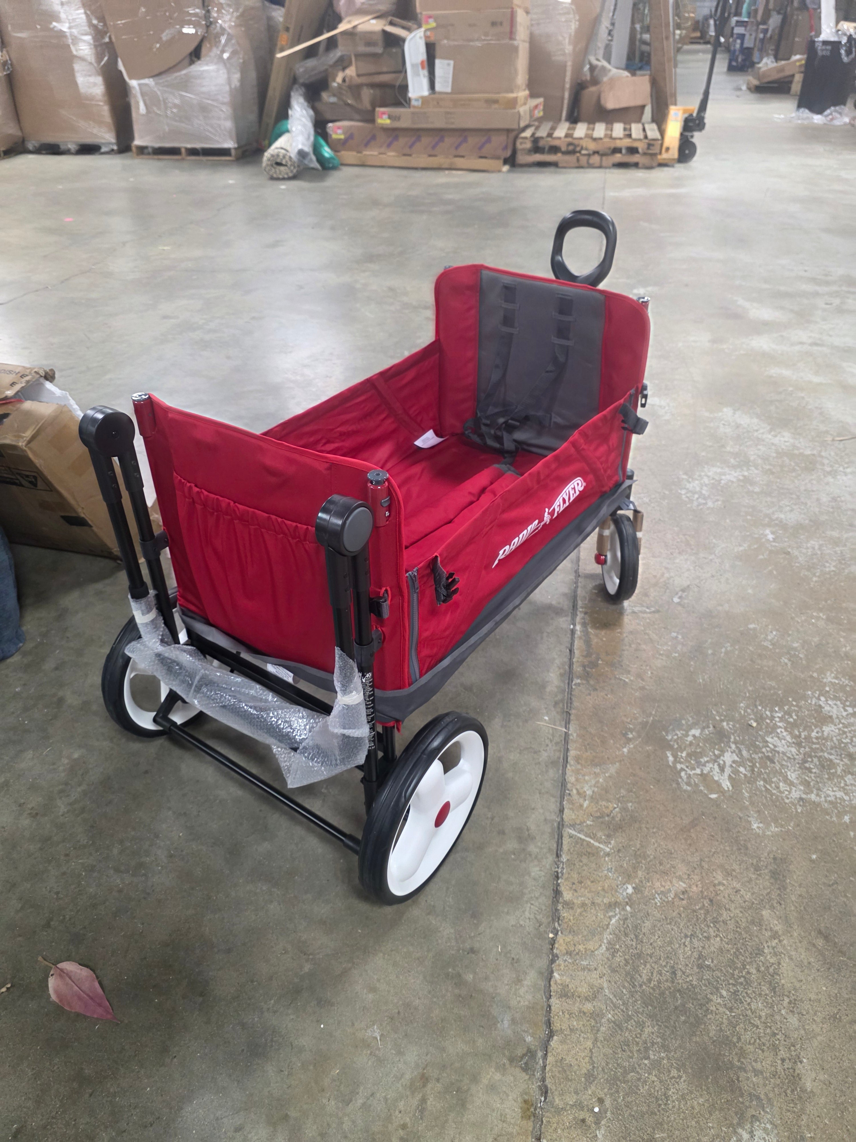 Convertible Kid & Cargo Stroller Wagon with Canopy: Steel & Plastic Frame