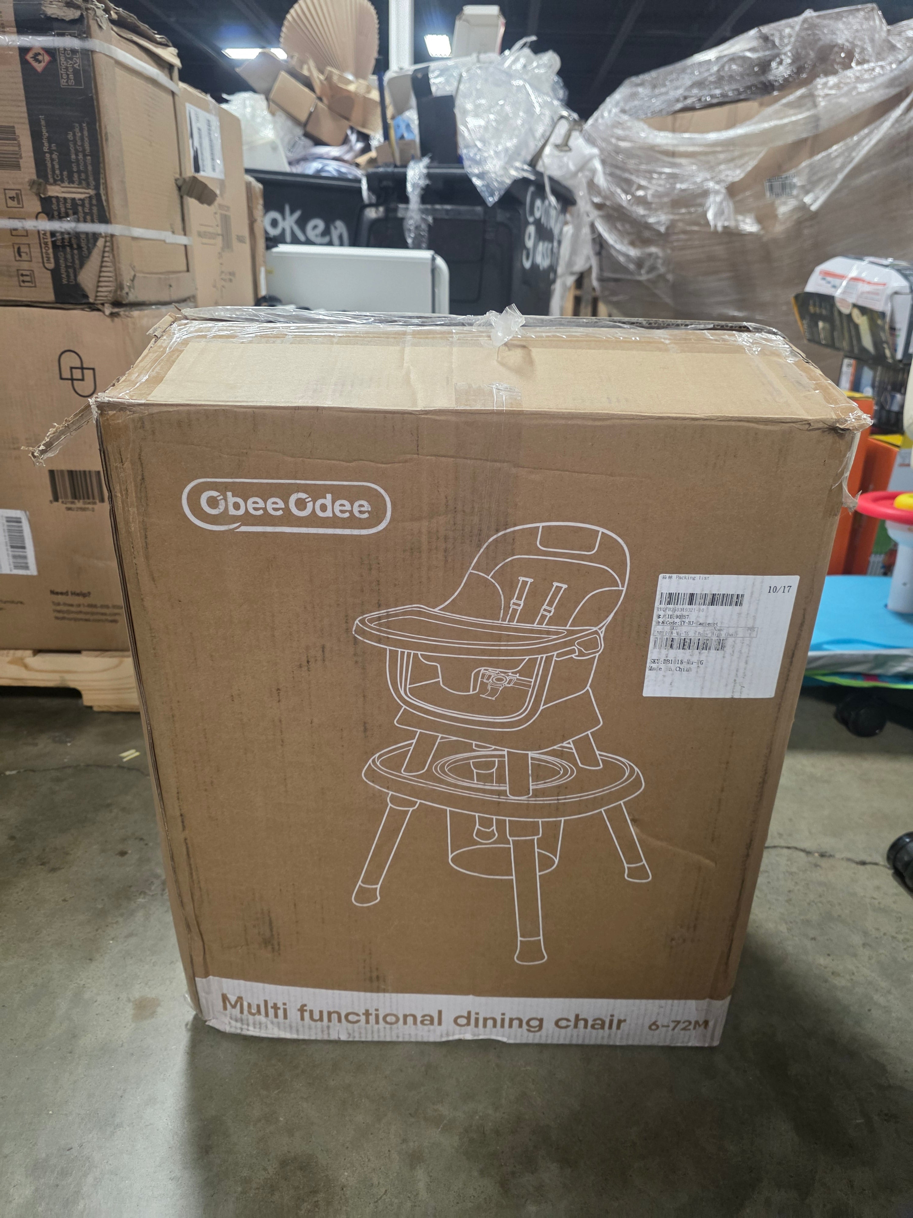 Baby High Chair, 1 Convertible, Booster Seats with Tray, (Grey)