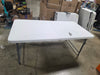 Adjustable Height Folding Table Off-White