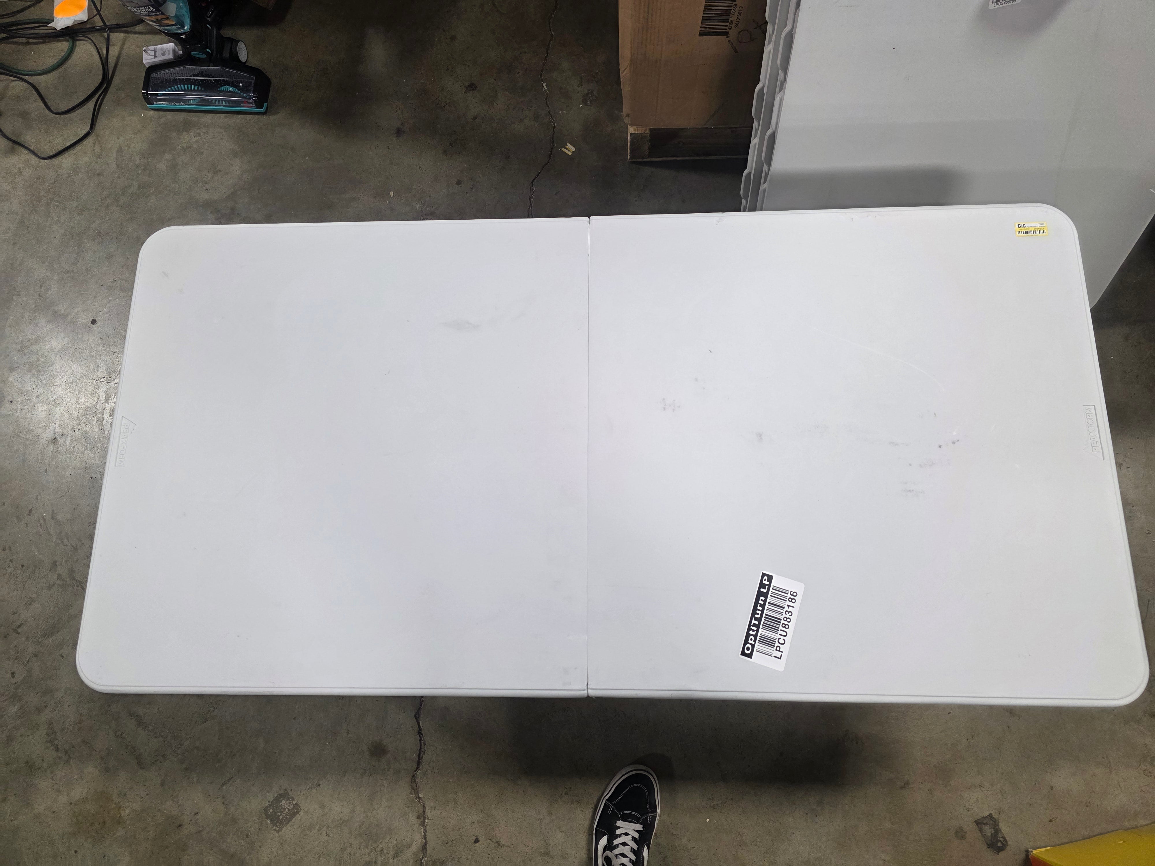 Adjustable Height Folding Table Off-White