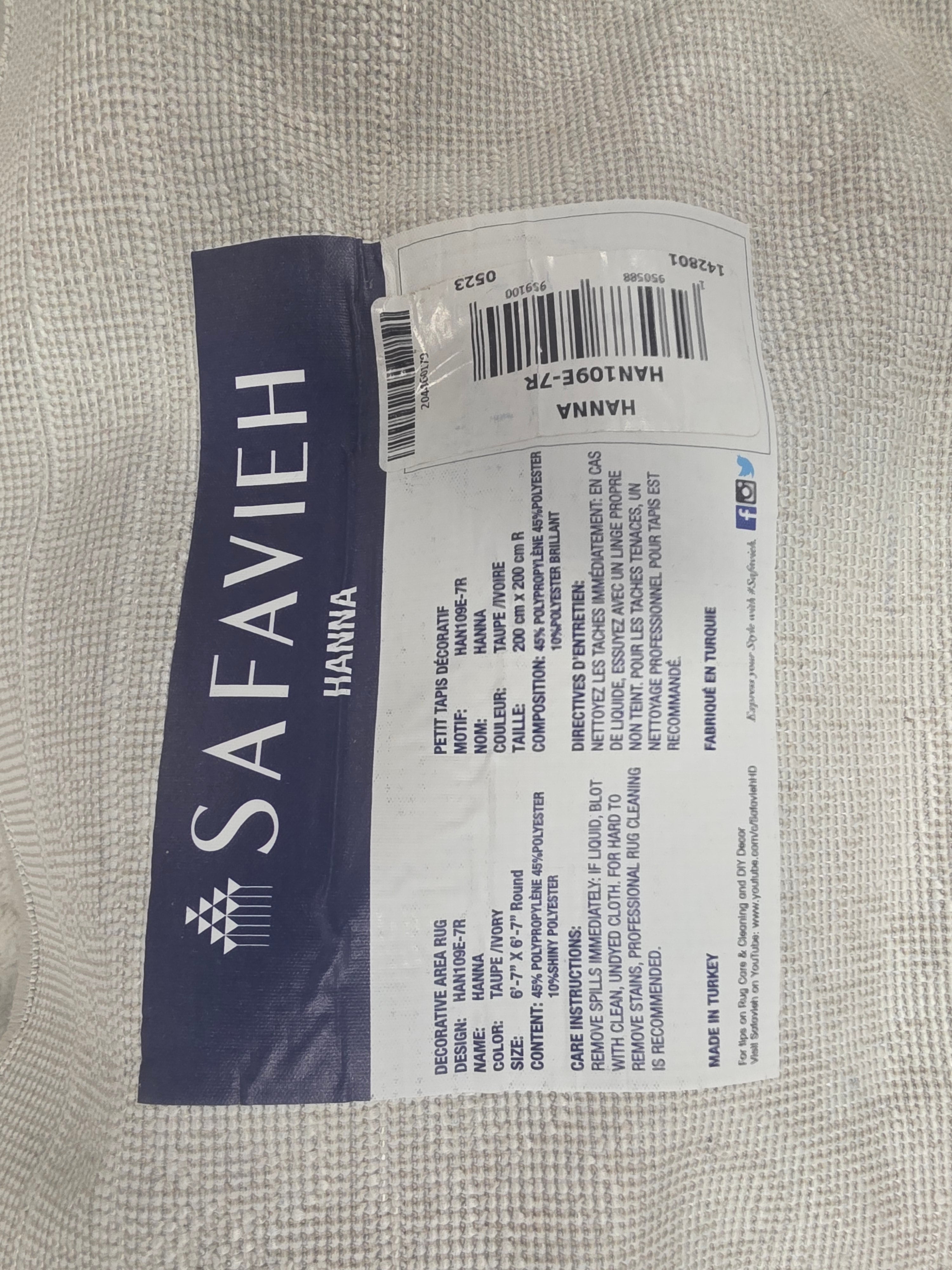 Hanna Traditional Rug 6'7"x6'7" Round