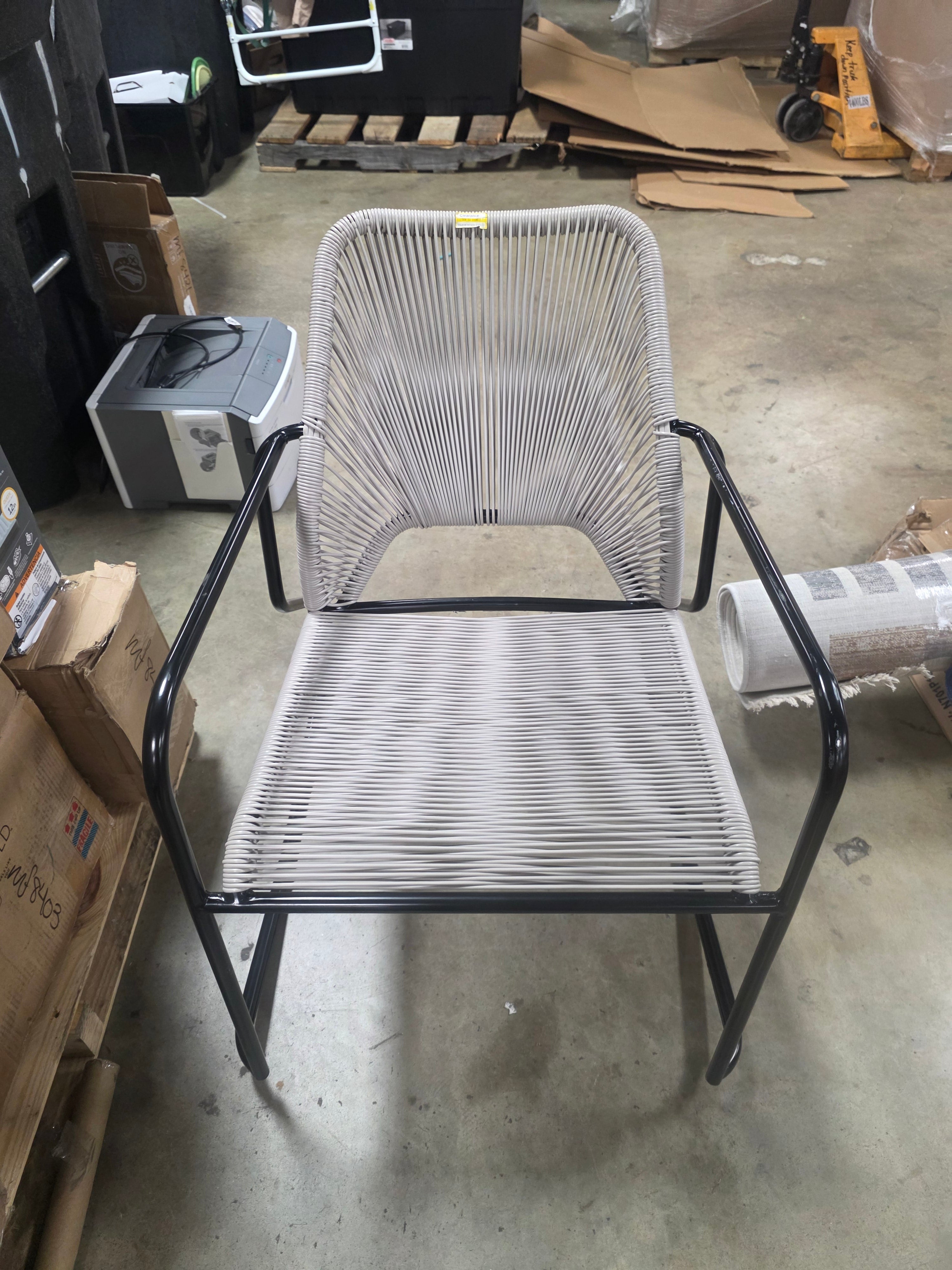 Fisher Stack & Wicker Outdoor Patio Chair, Rocking, Gray