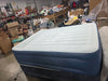 Elevated  Pillow Rest Queen Air Mattress with Internal Pump - Off-White/Blue