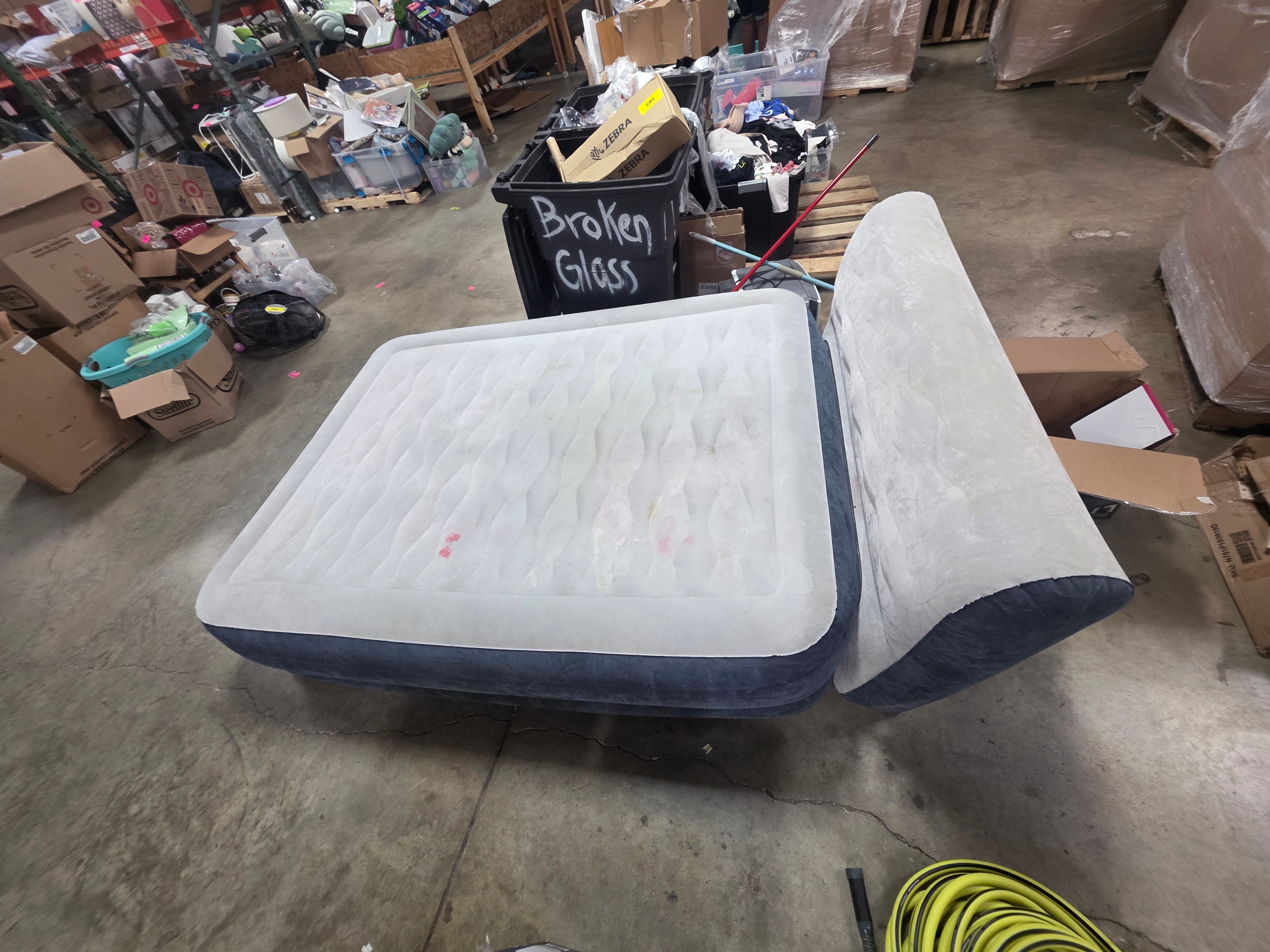 Pillow Top Air Mattress with Electric Pump and Headboard - Queen Size