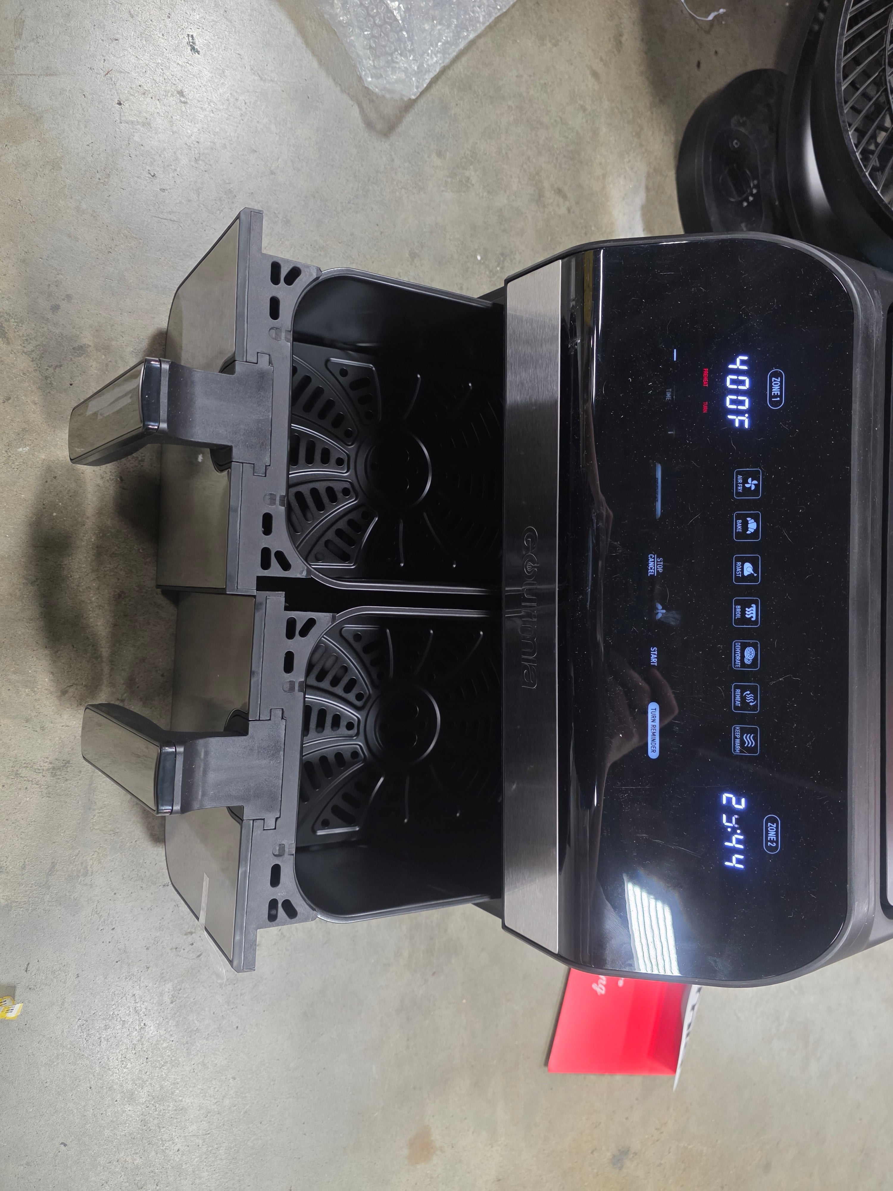 Dual Basket Digital Air Fryer with Smart Finish & Match Cook Black Stainless Steel