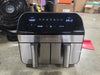 Dual Basket Digital Air Fryer with Smart Finish & Match Cook Black Stainless Steel