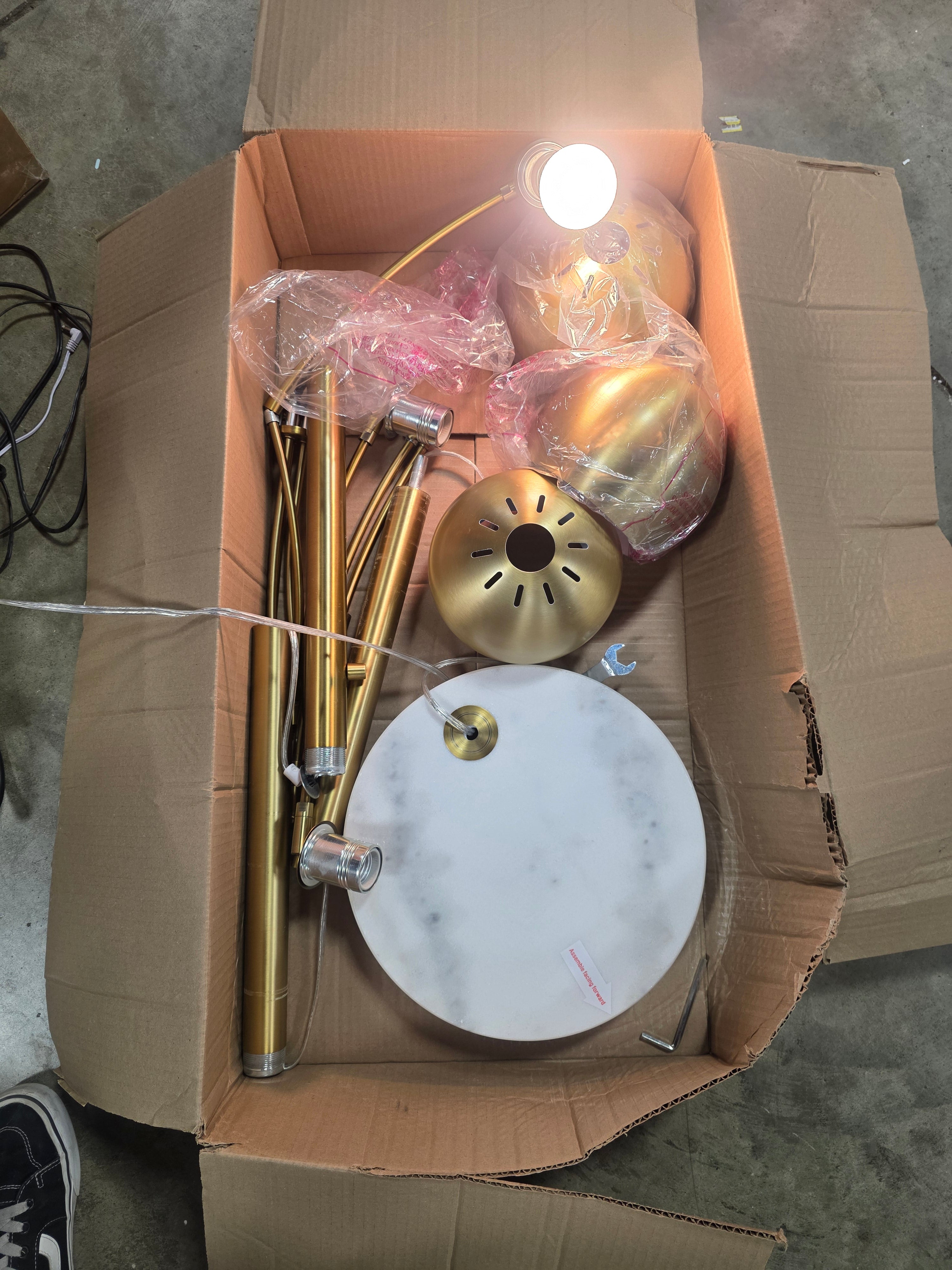 Span 3-Head Metal Globe Floor Lamp Brass