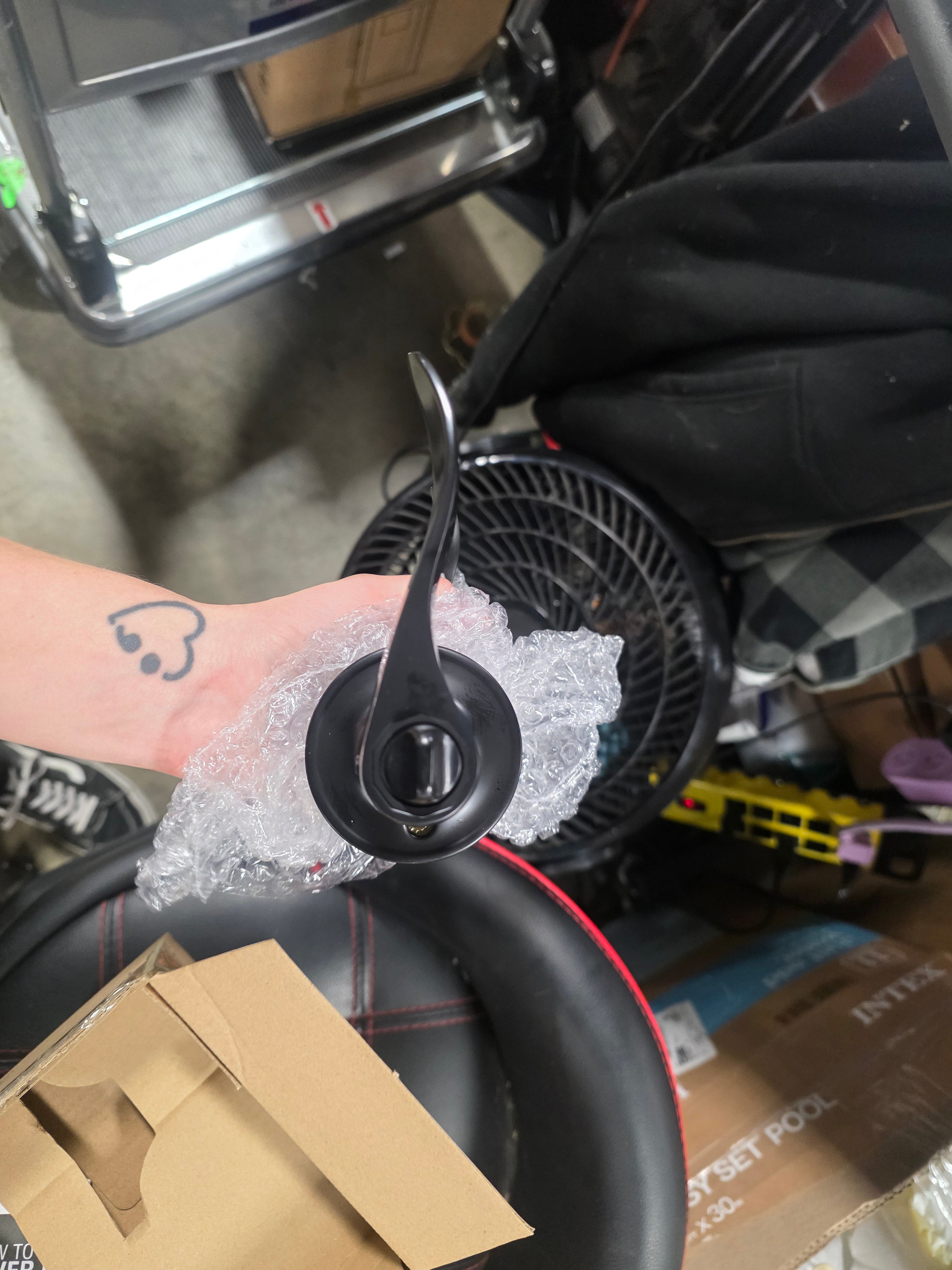 Privacy Door Lever with Round Rosette Keyless Lock - Set of 3