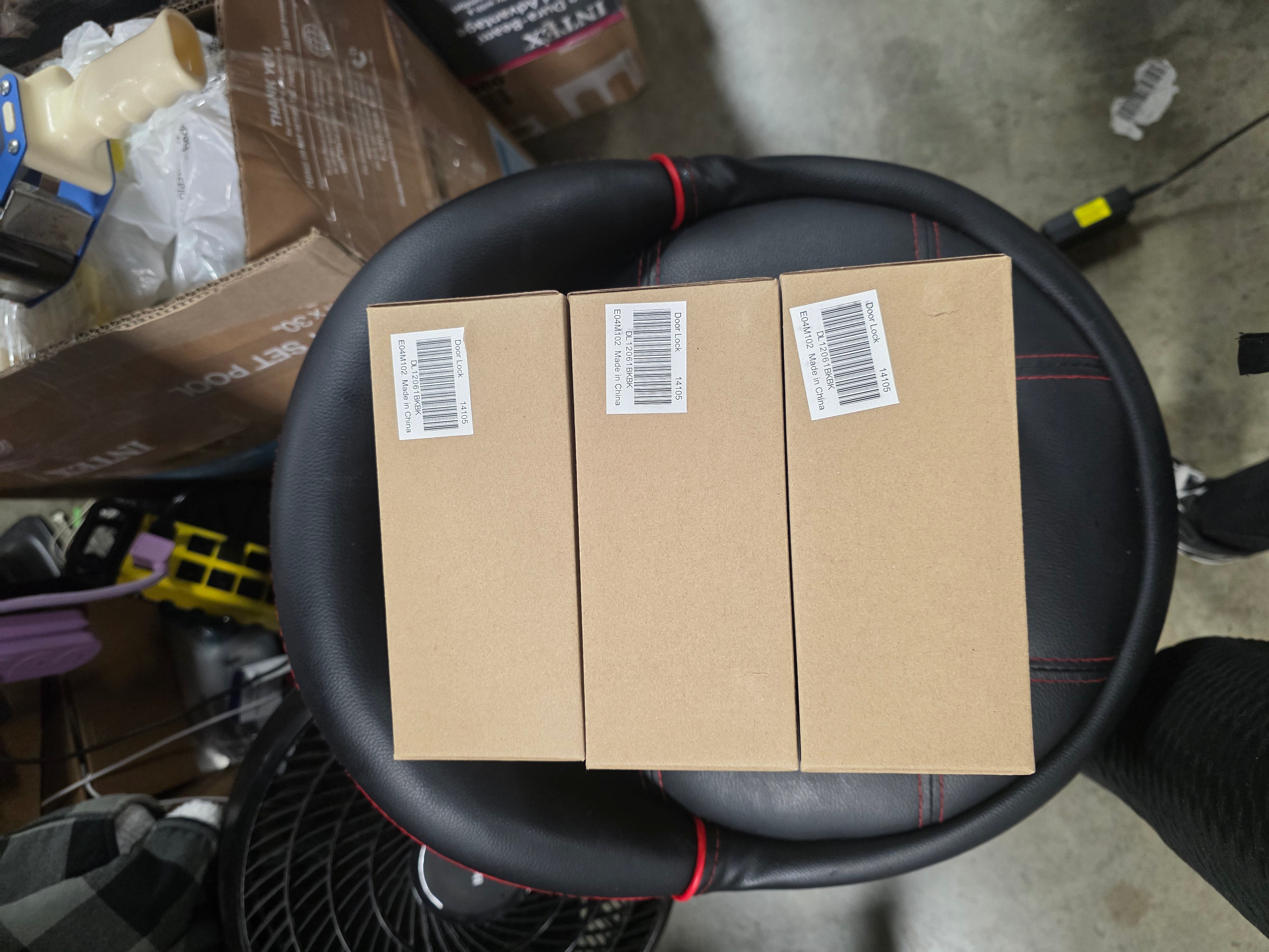 Privacy Door Lever with Round Rosette Keyless Lock - Set of 3