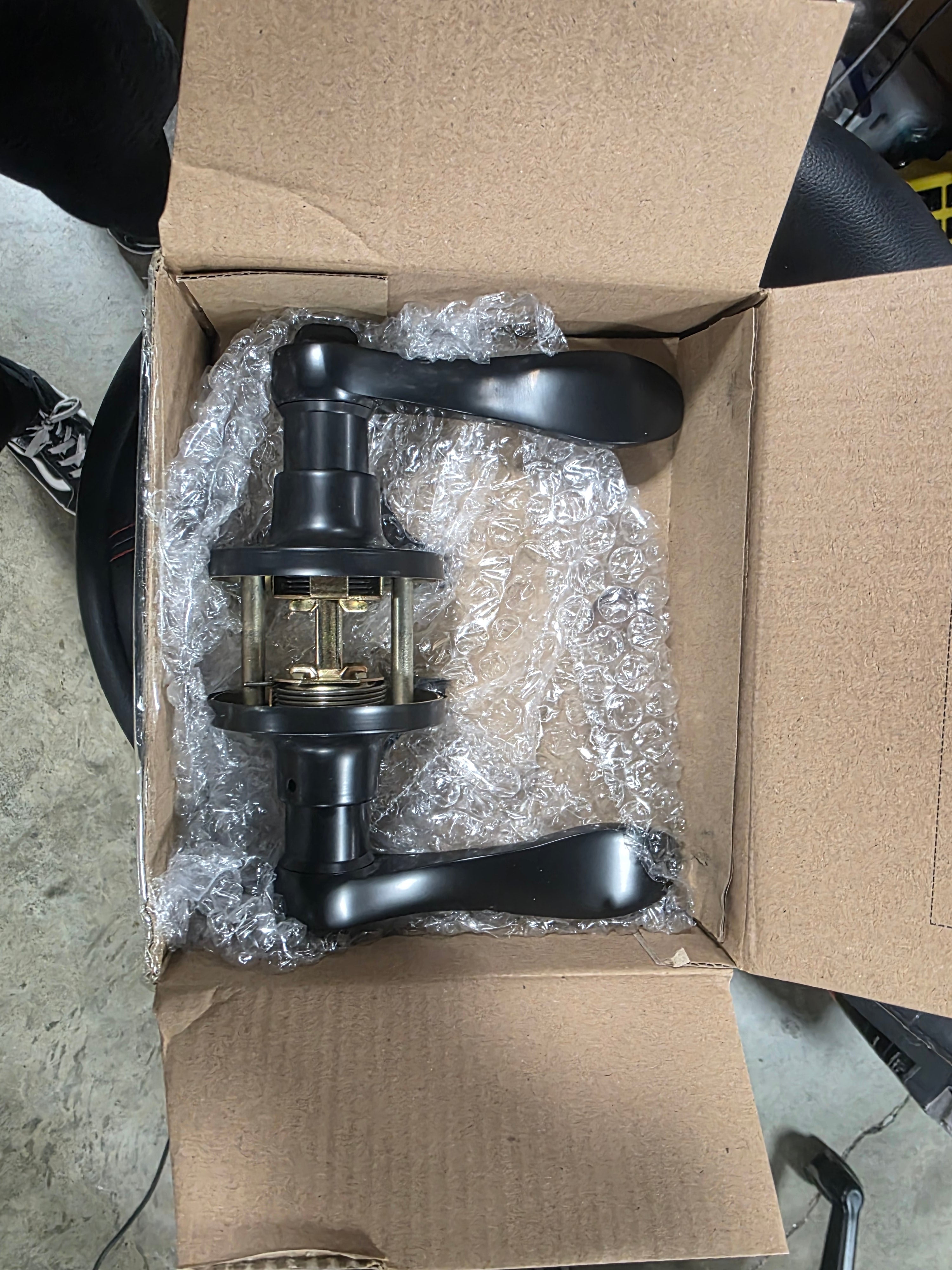 Privacy Door Lever with Round Rosette Keyless Lock - Set of 3