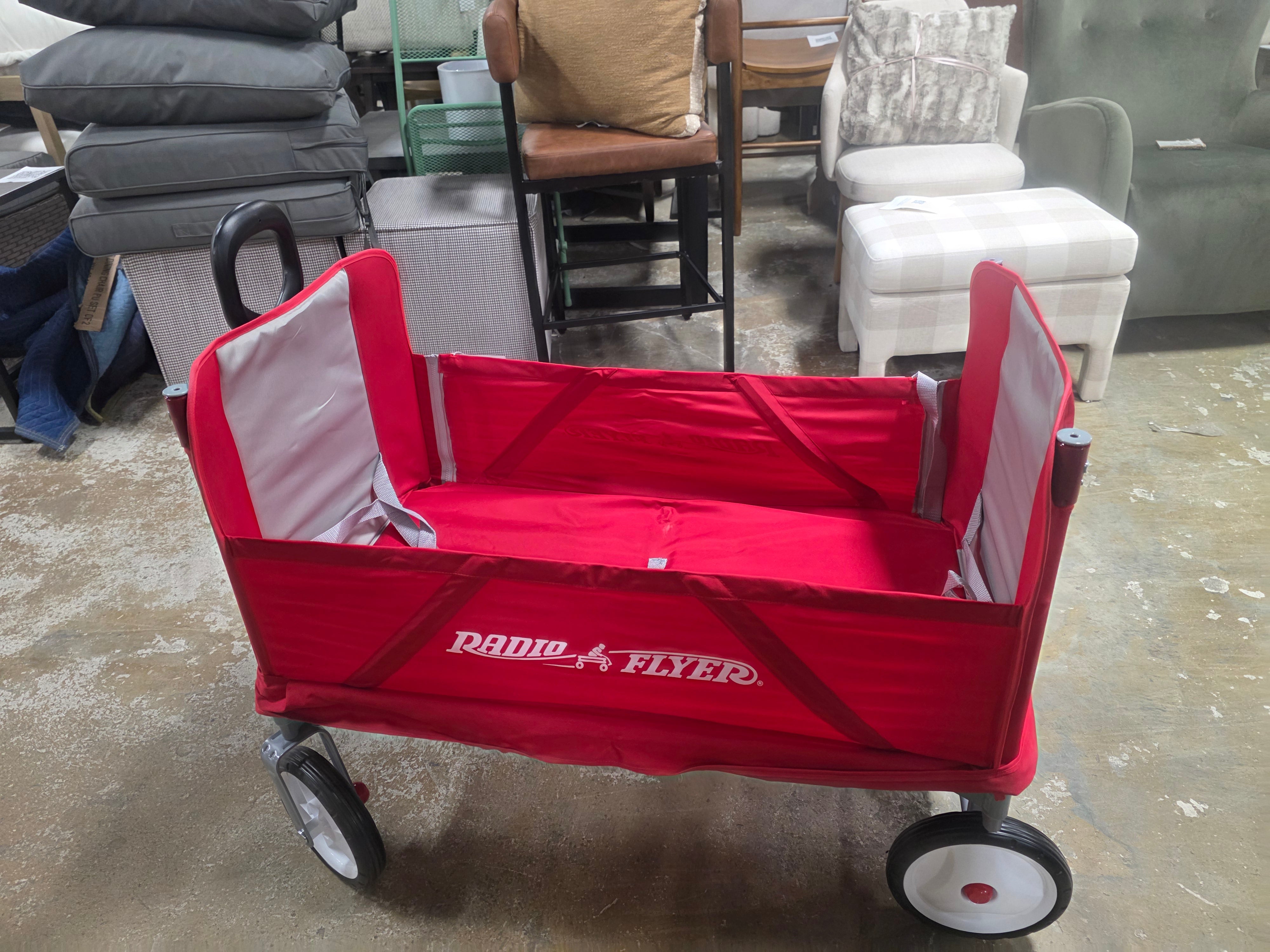 3 in 1 EZ Fold Wagon with Canopy - Red: Steel & Nylon