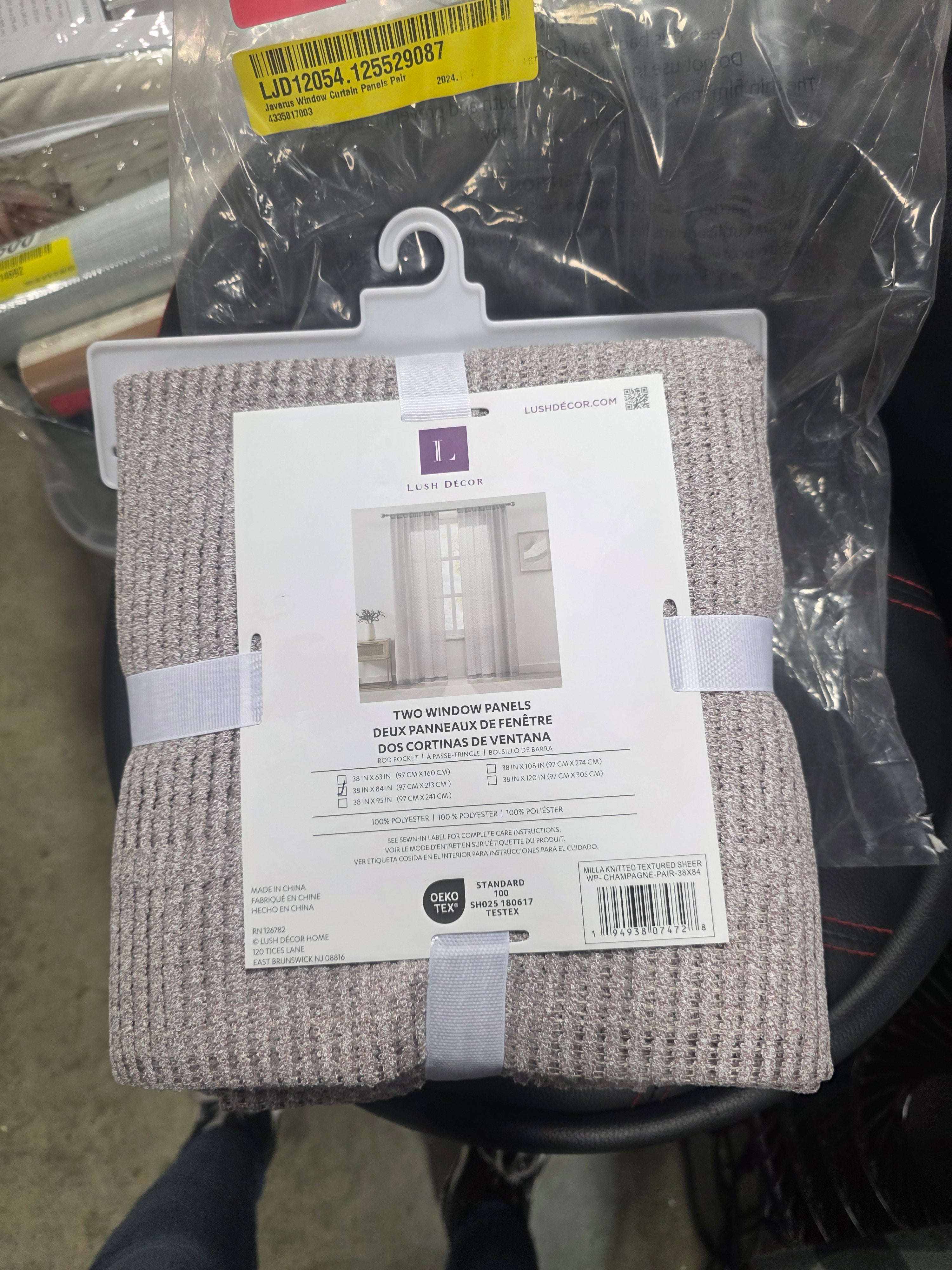 Milla Knitted Textured Sheer Window Curtain Panel Pair