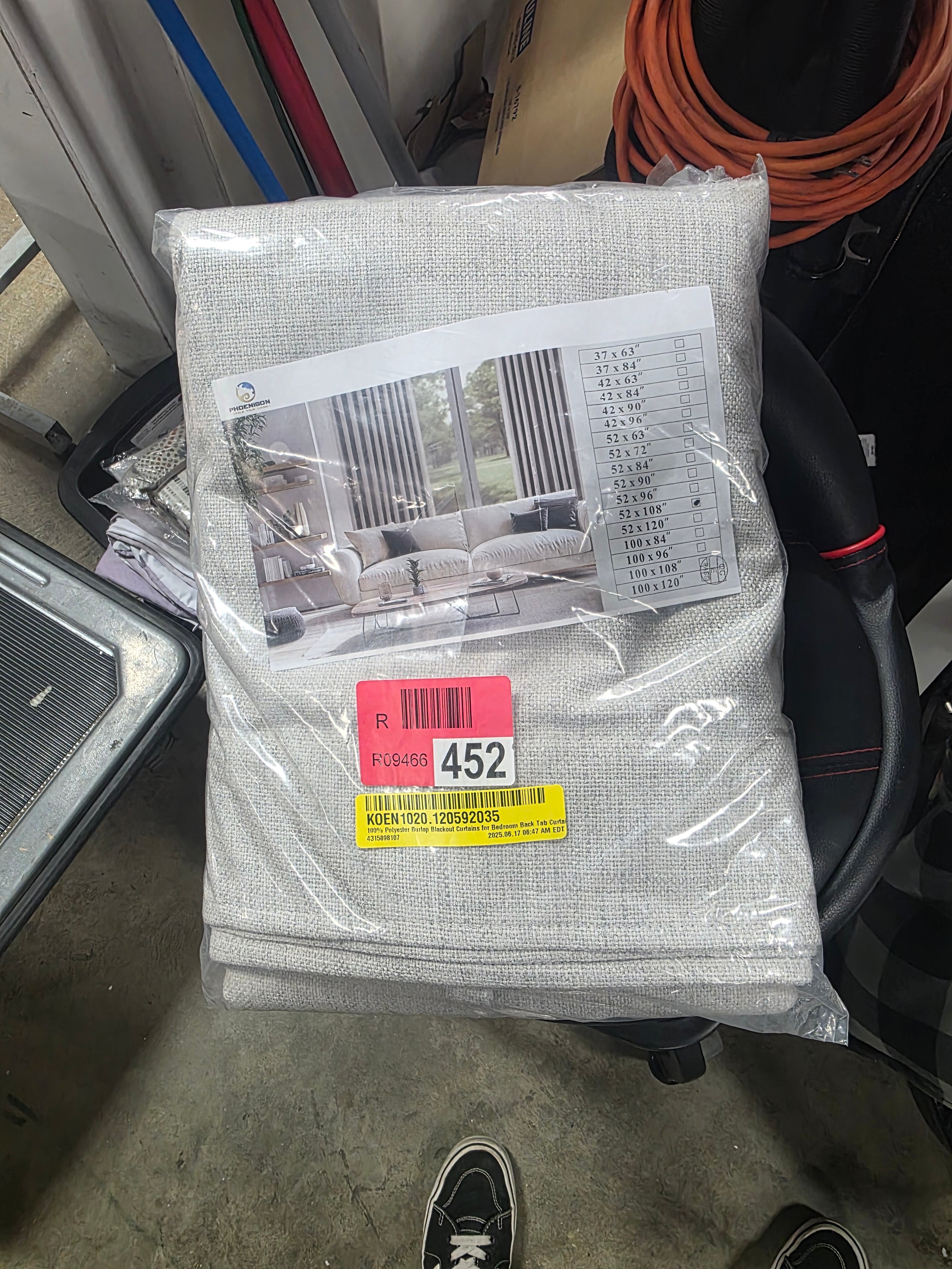 Leming Polyester Burlap Blackout Curtains Set of 2