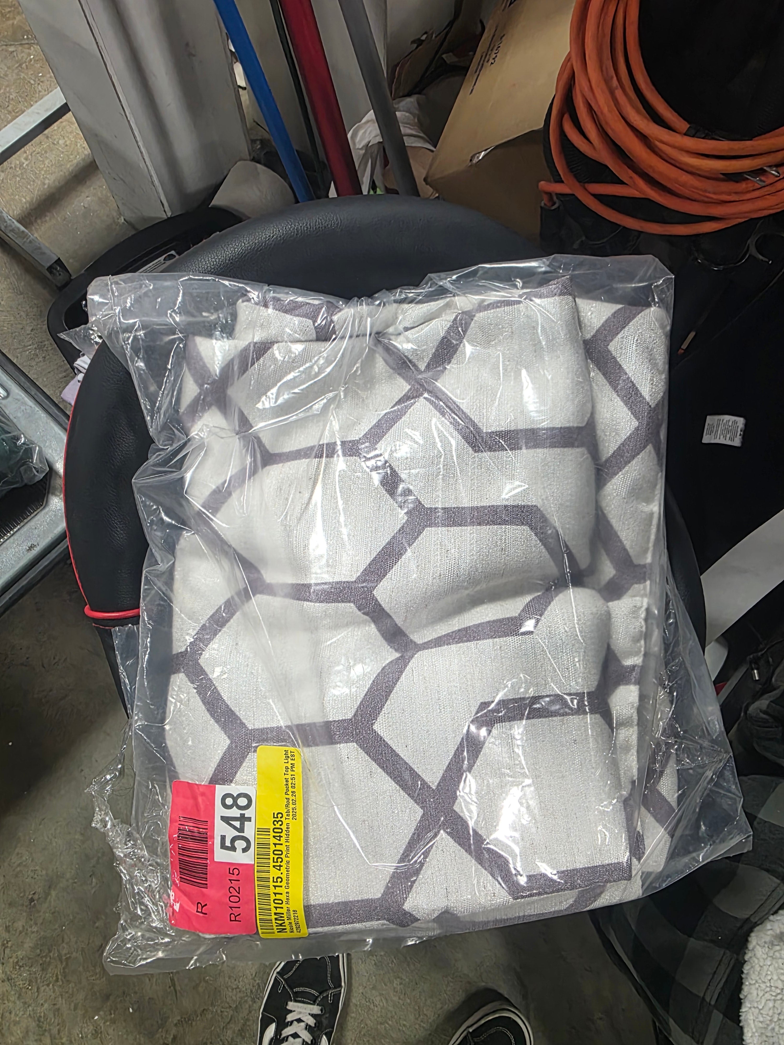Hexa Geometric Print Hidden Tab/Rod Pocket Top Light Filtering Curtain Panel Pair