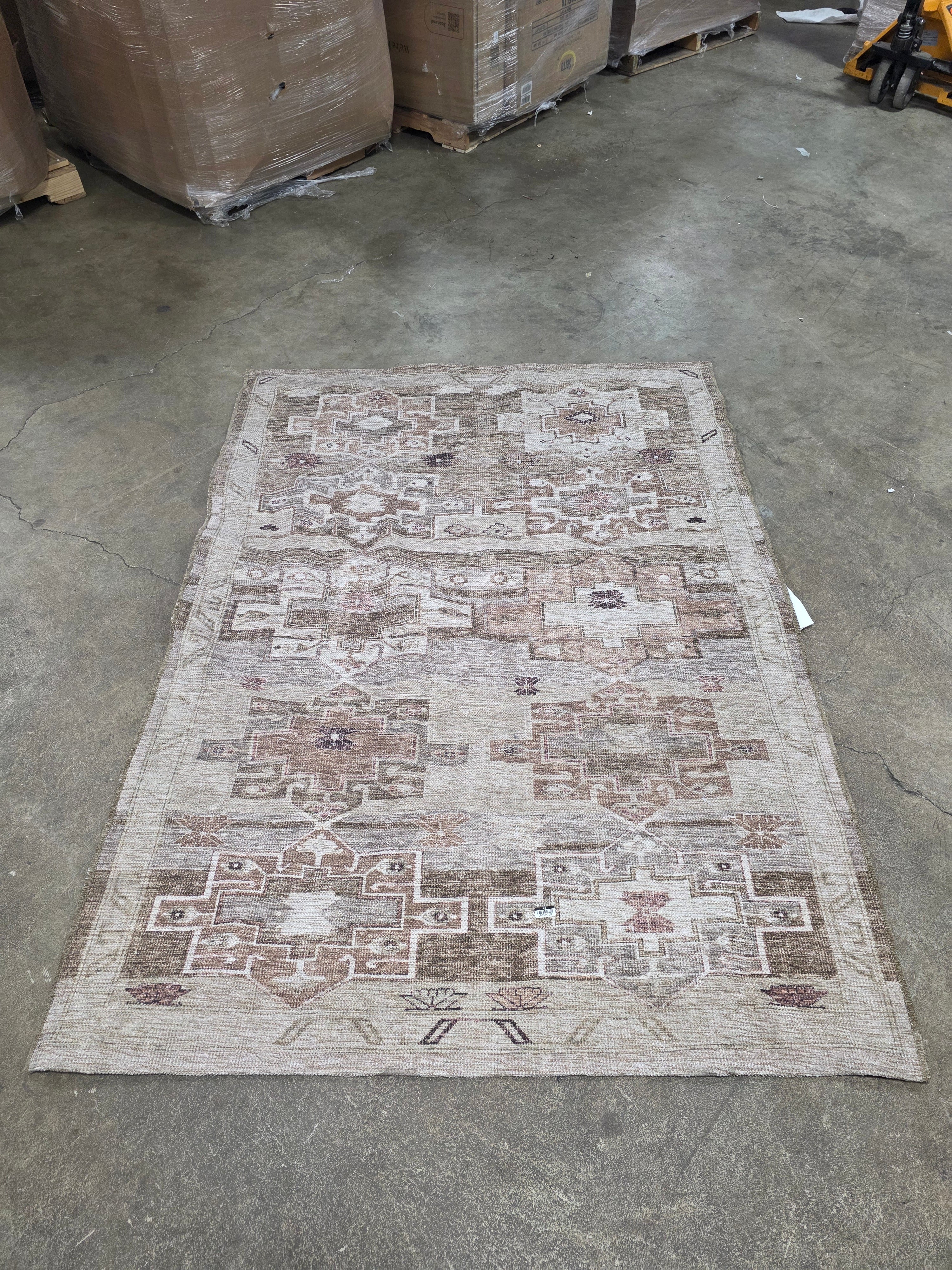 Caravan Geometric Woven Runner Tan 5'x7'