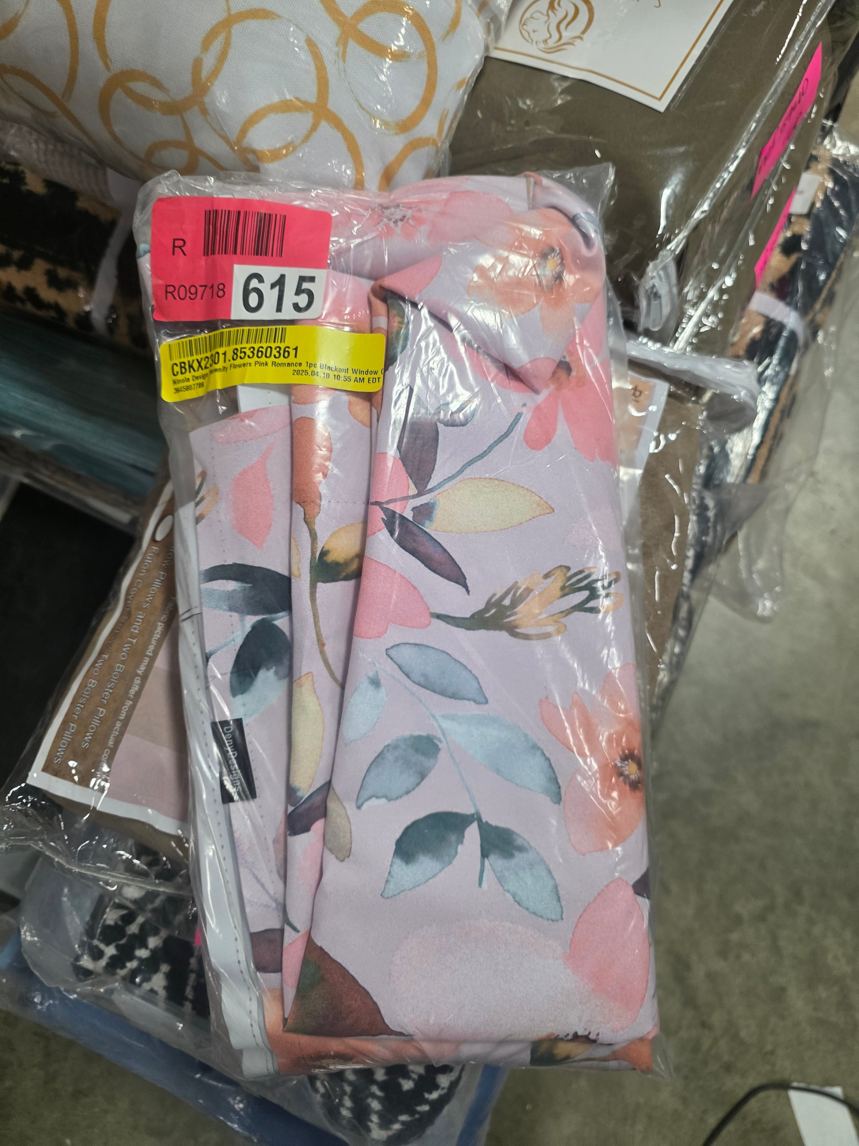 Ninola Design Serenity Flowers Pink Romance 1pc Blackout Window Curtain Panel