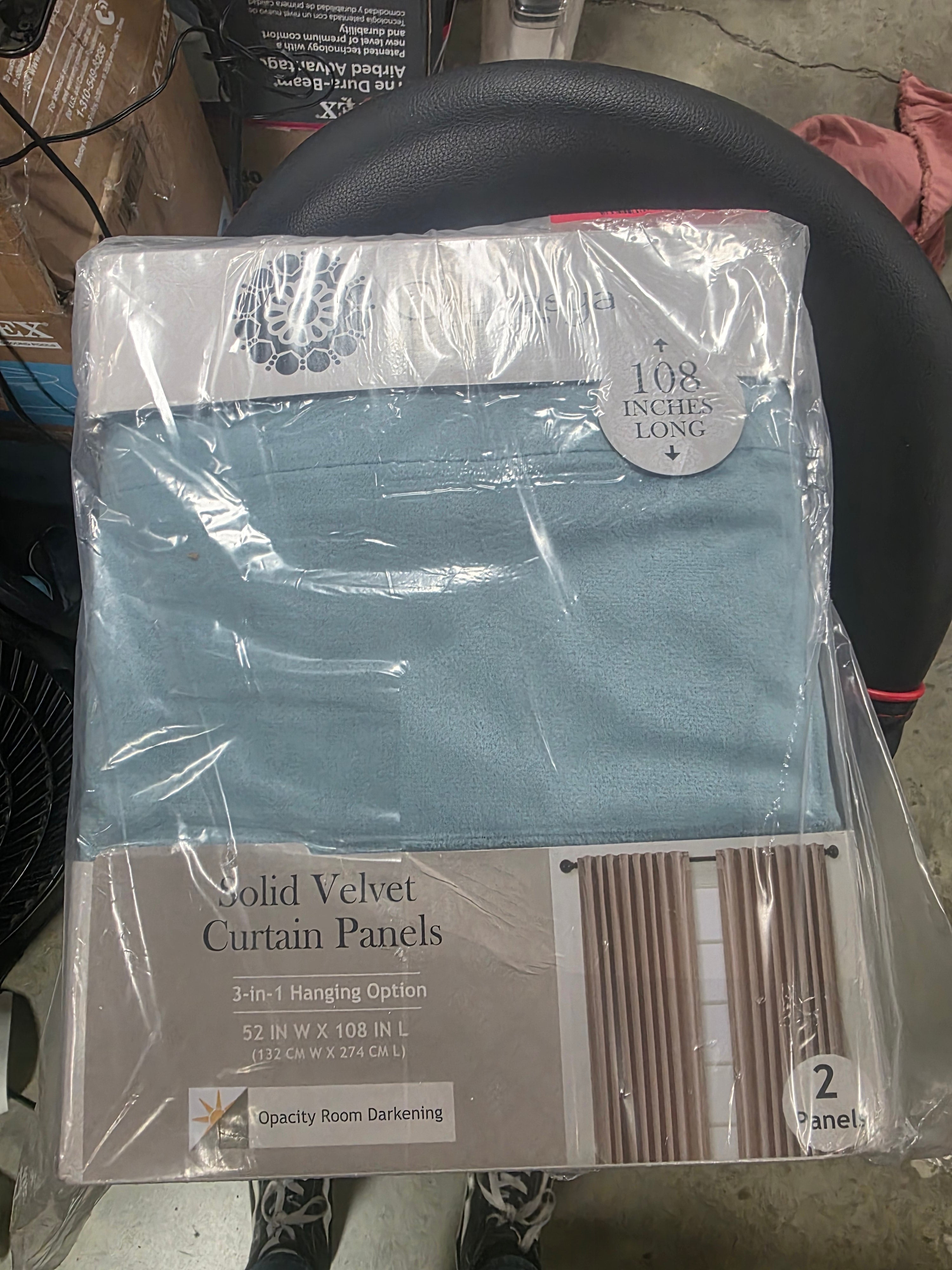 Solid Velvet Curtains Set of 2