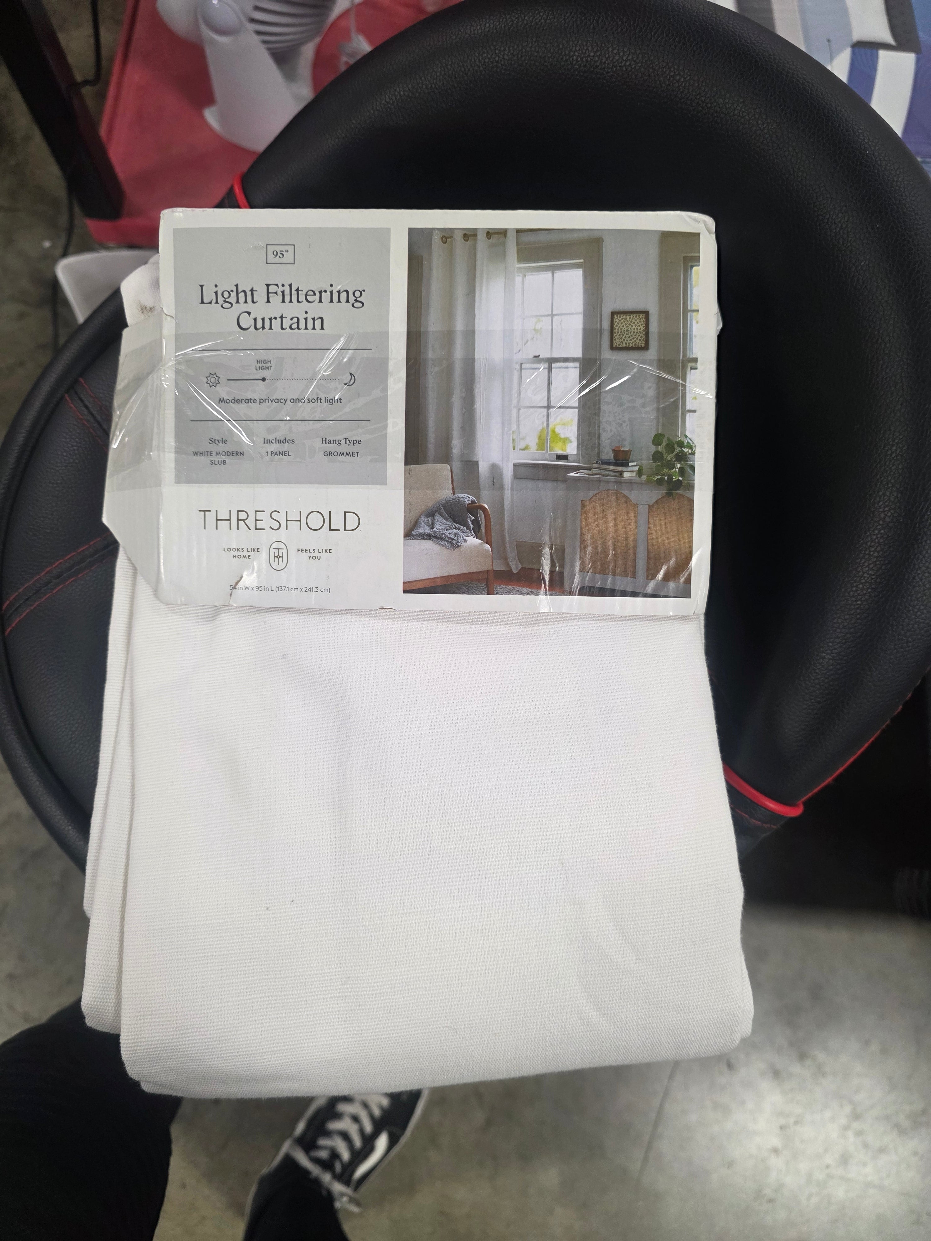 1pc Light Filtering Solid Window Curtain Panel