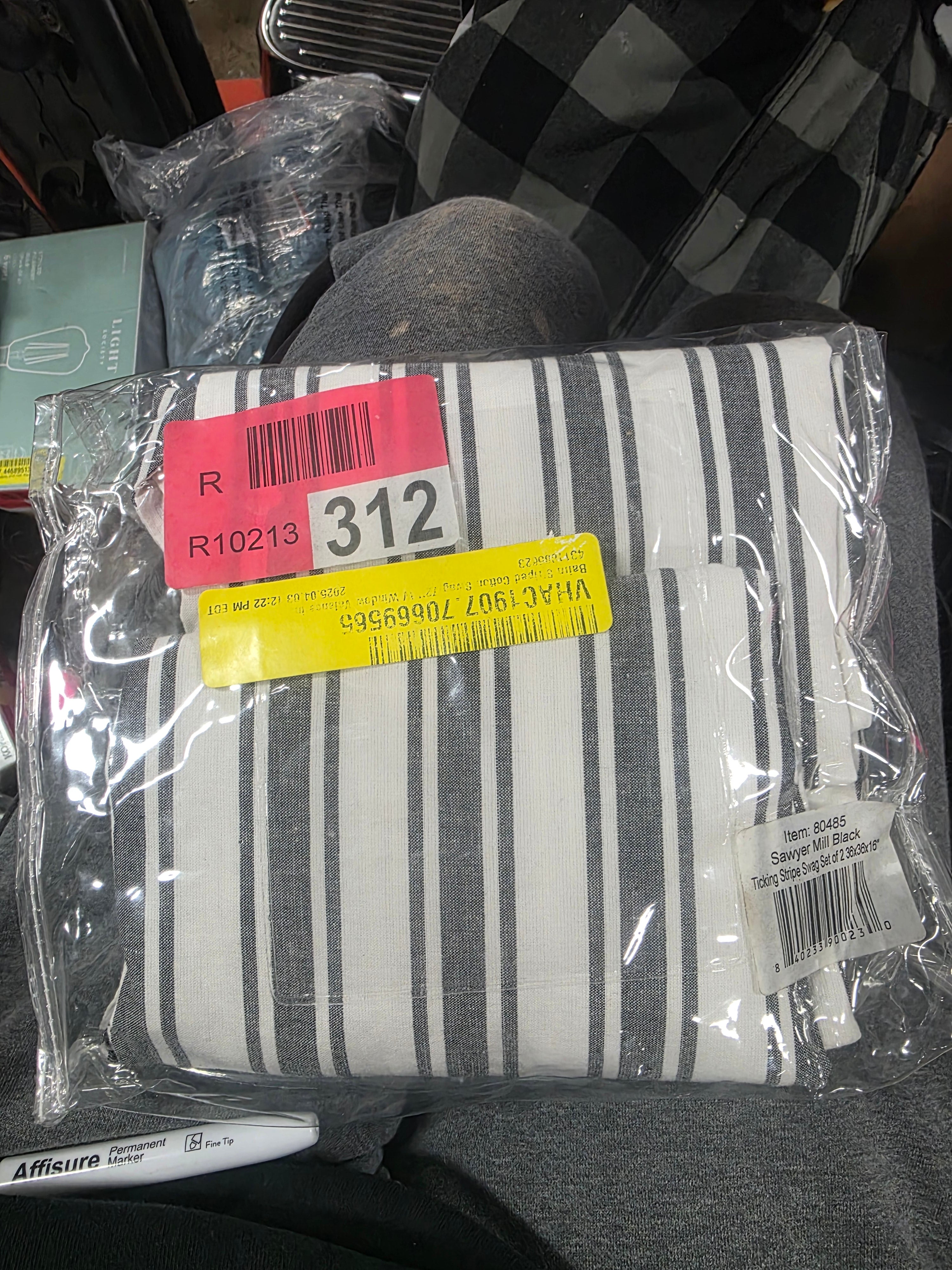 Sawyer Mill Ticking Stripe Swag Set of 2