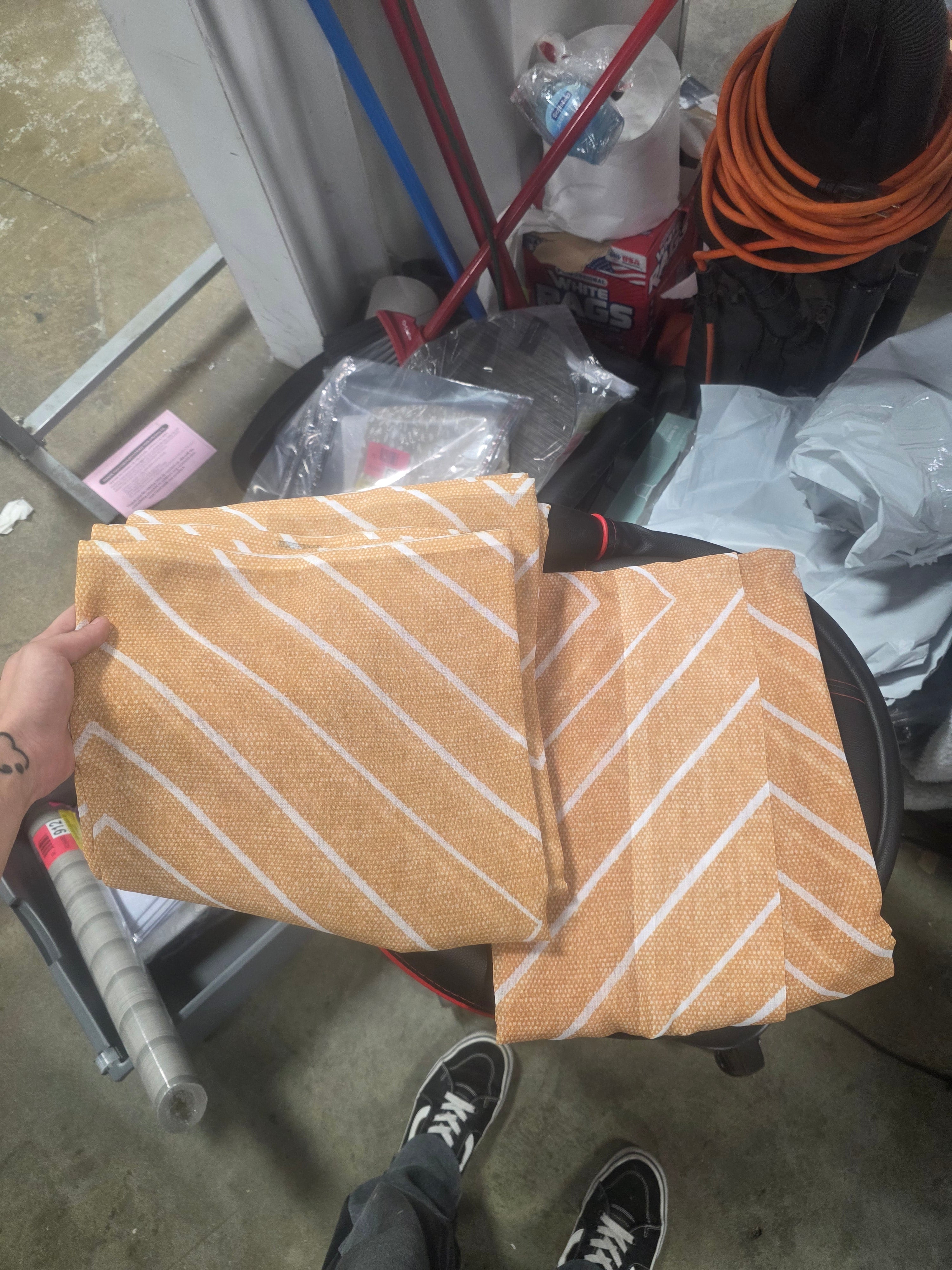 Little Arrow Design Co Woven diamonds sage Sheer Window Curtian Set of 2