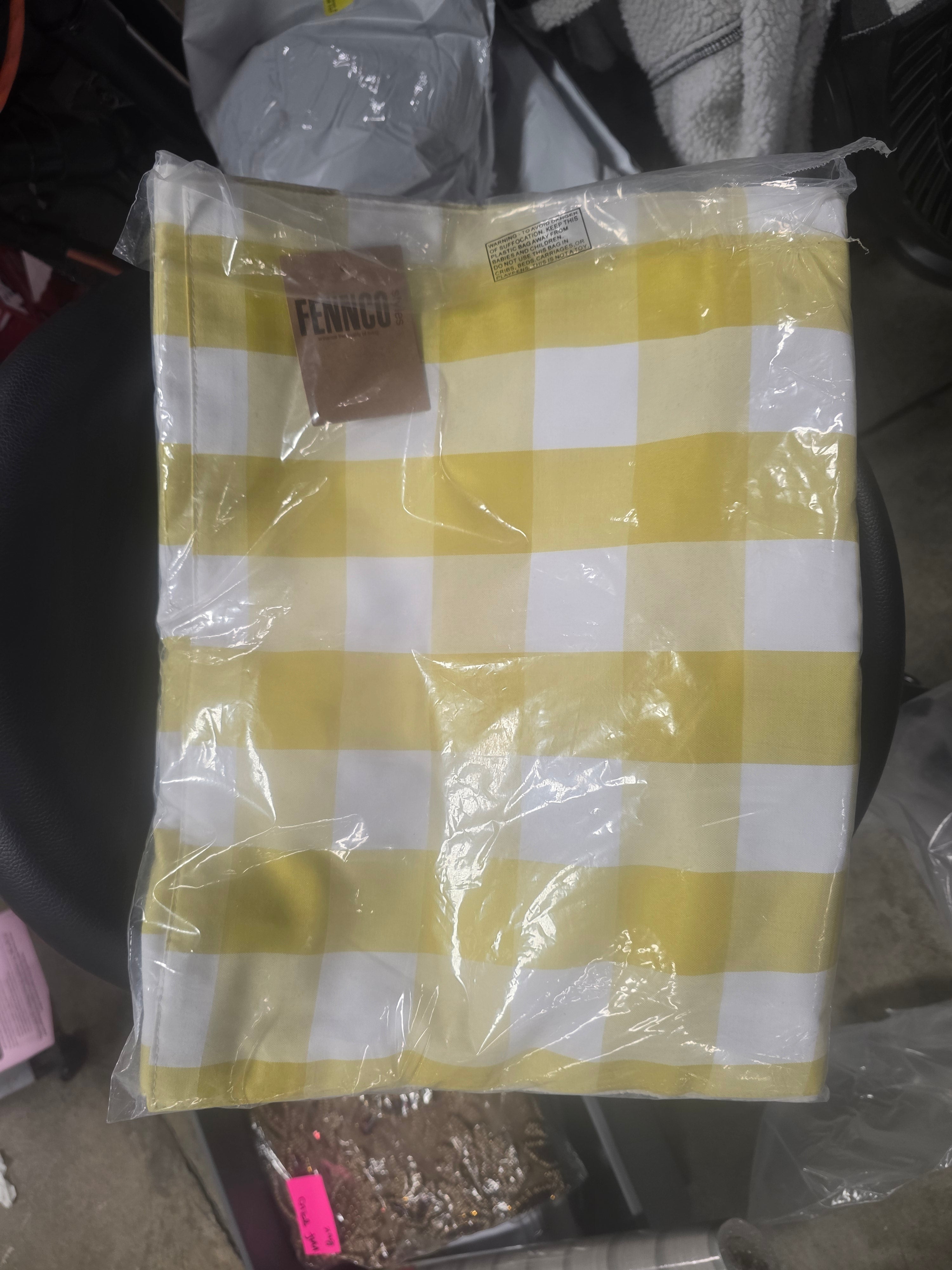 Fennco Styles Classic Buffalo Check Cotton Blend Table Runner - Yellow Holiday