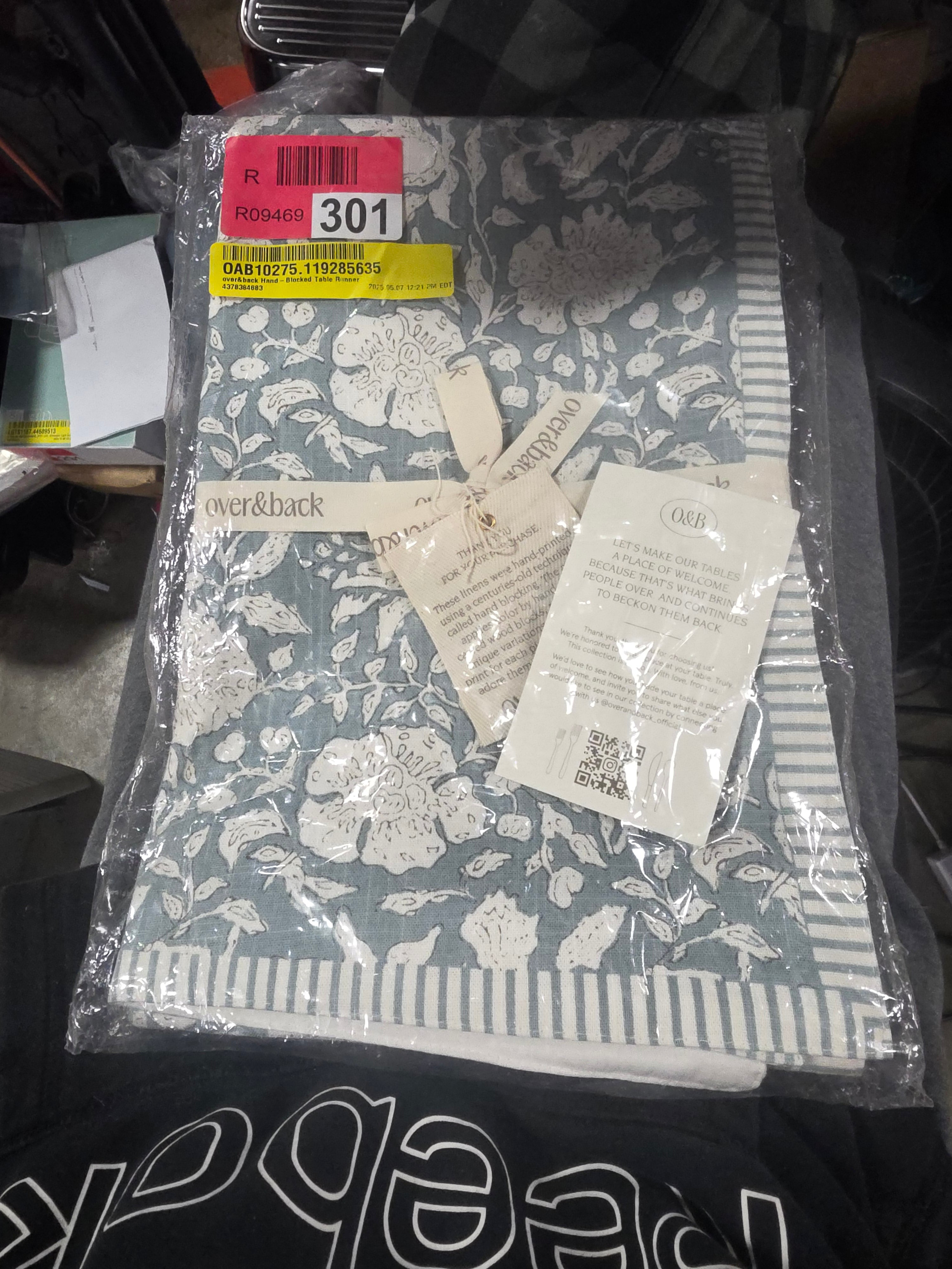 Hand-Blocked Printed Cotton Table Runner