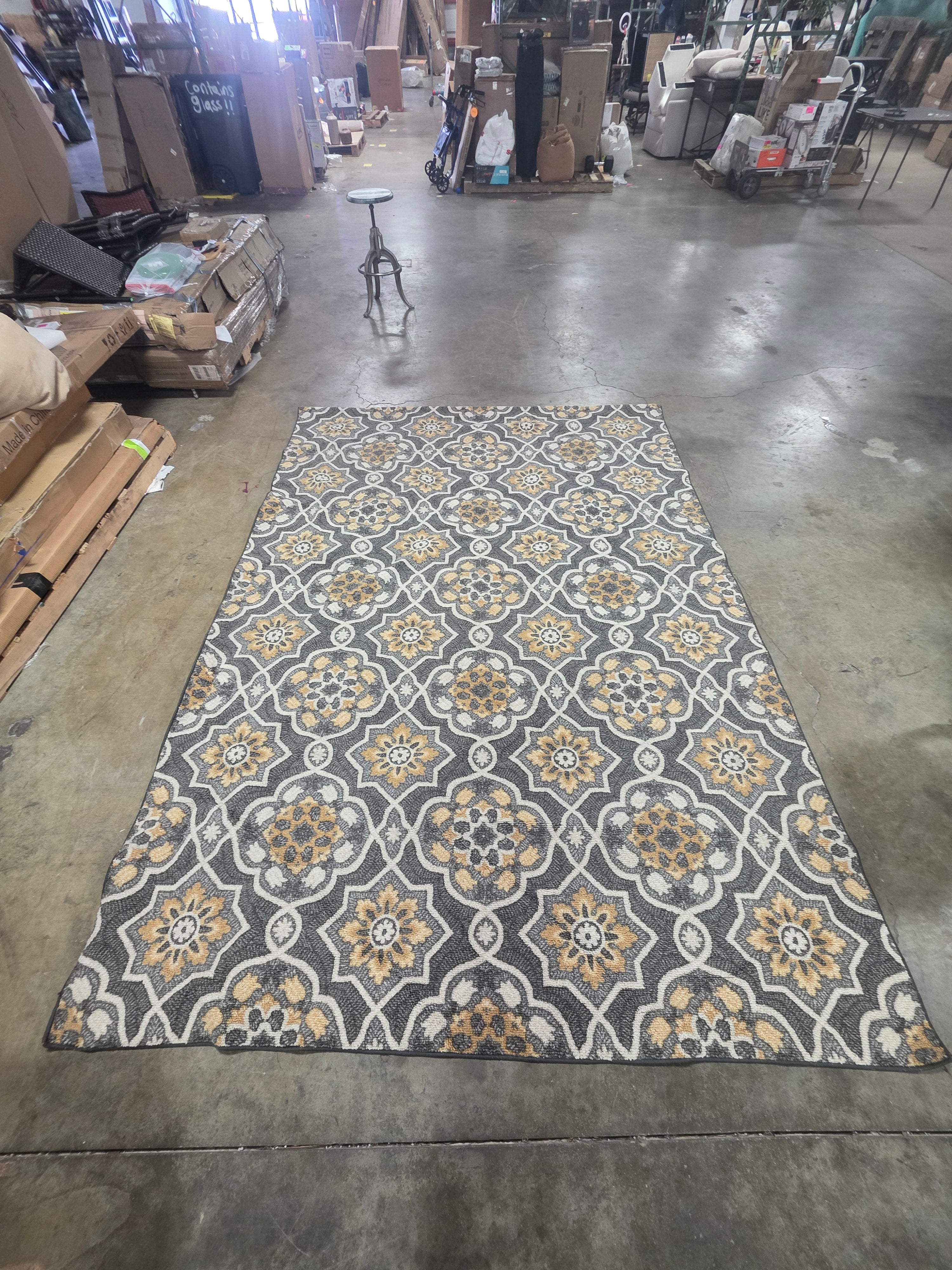 Washable Rowena Rug Charcoal Gray - 7'x10'