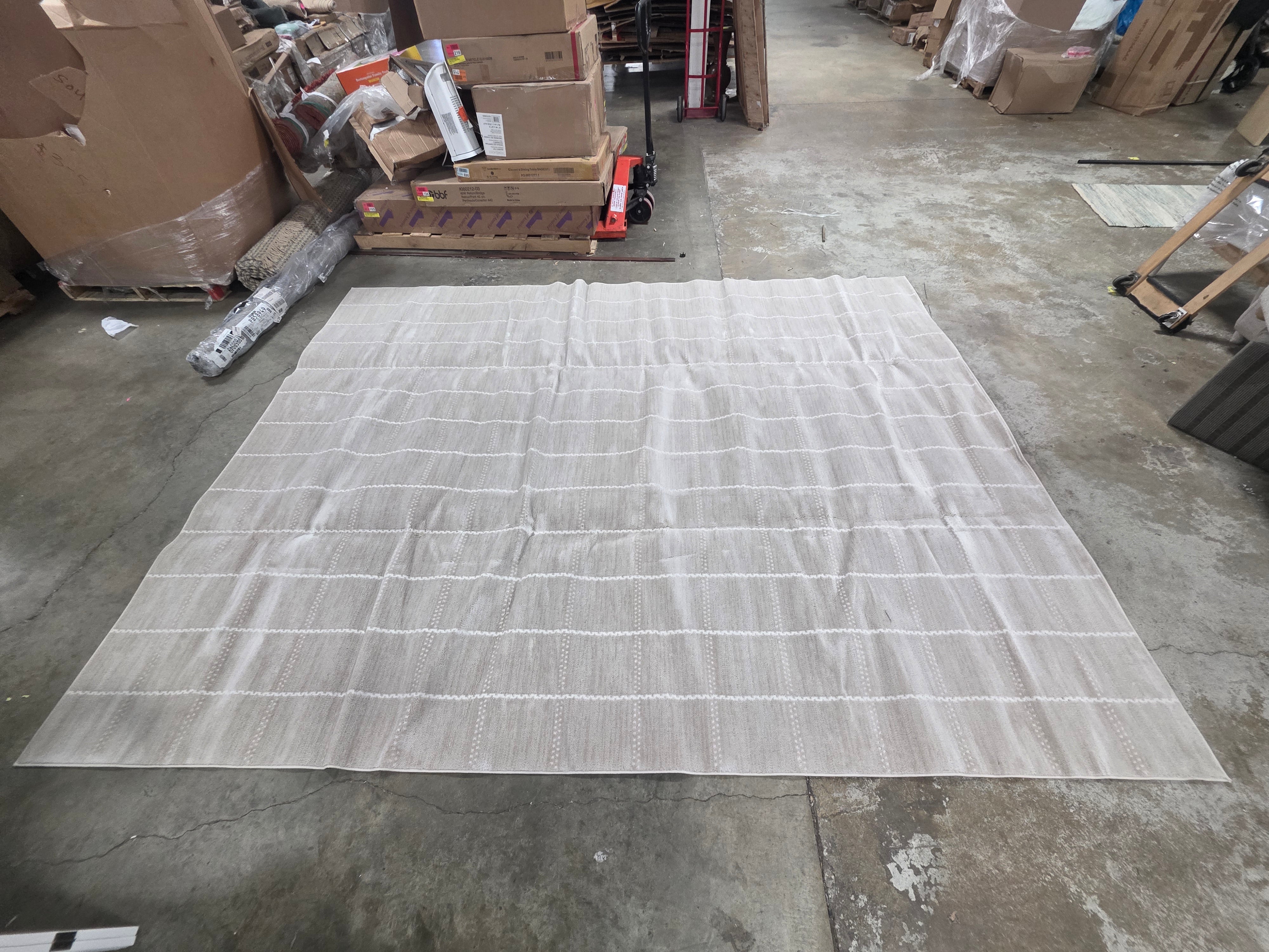 9 x 12 (ft) Loomed Ivory Cream Rectangular Indoor Area rug