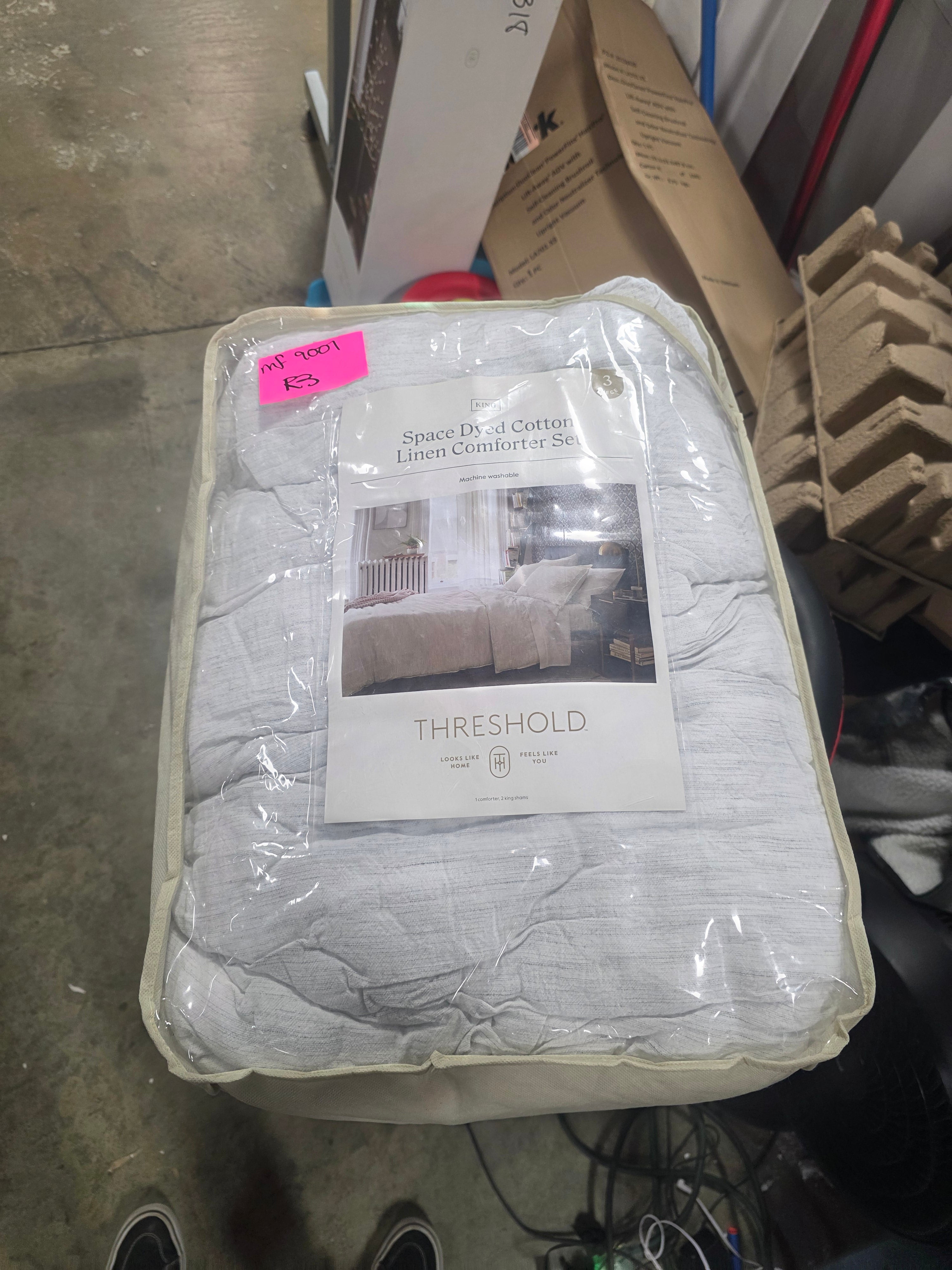 Space Dyed Cotton Linen Comforter & Sham Set King