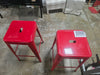 Commercial Grade Backless Metal Indoor-Outdoor Barstool with Square Seat - Set of 2