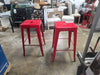 Commercial Grade Backless Metal Indoor-Outdoor Barstool with Square Seat - Set of 2