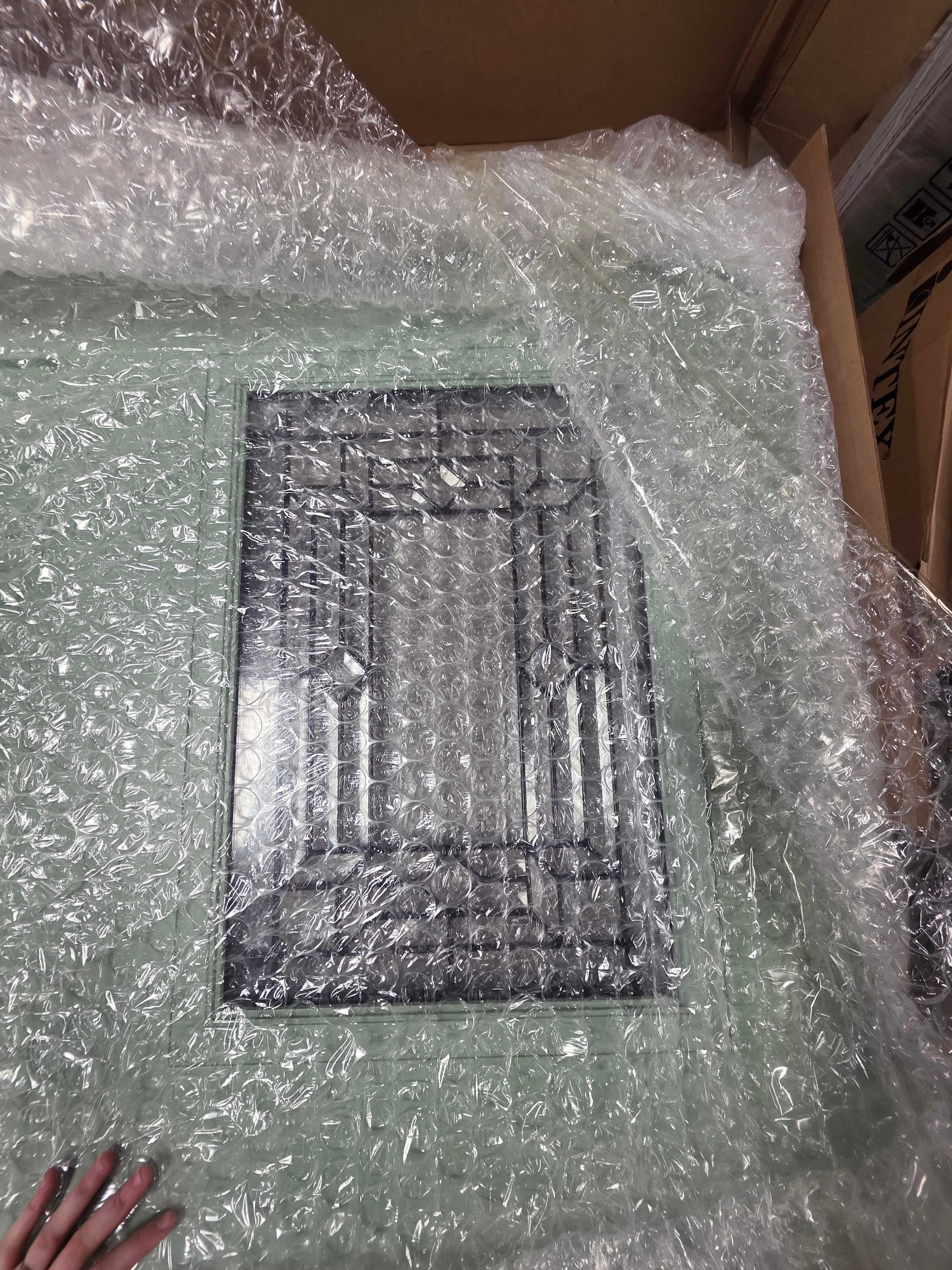 Modern Exterior Fiberglass Front Entry Door Slab with Designer Decorative Glass Door Slab Only