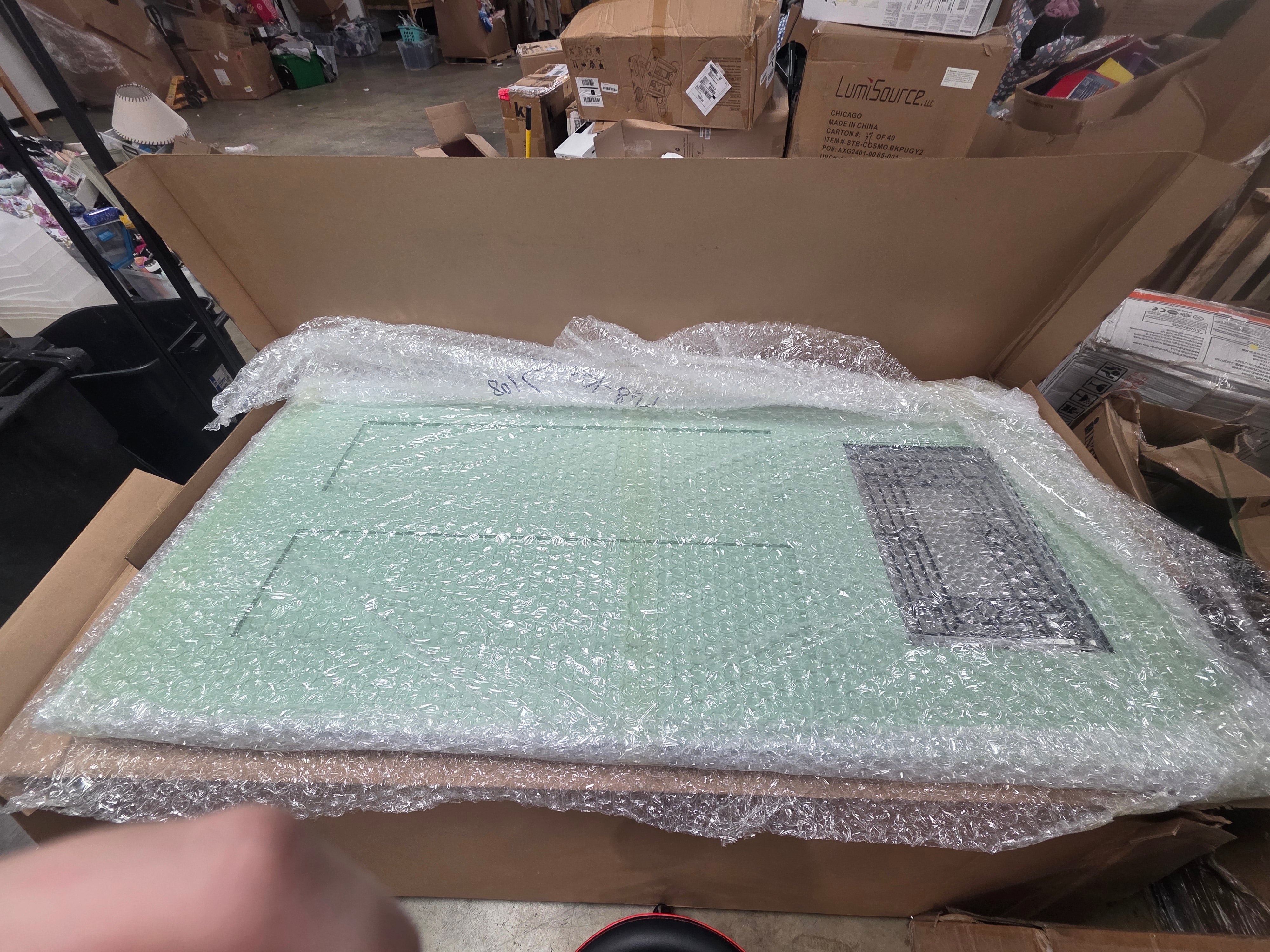 Modern Exterior Fiberglass Front Entry Door Slab with Designer Decorative Glass Door Slab Only