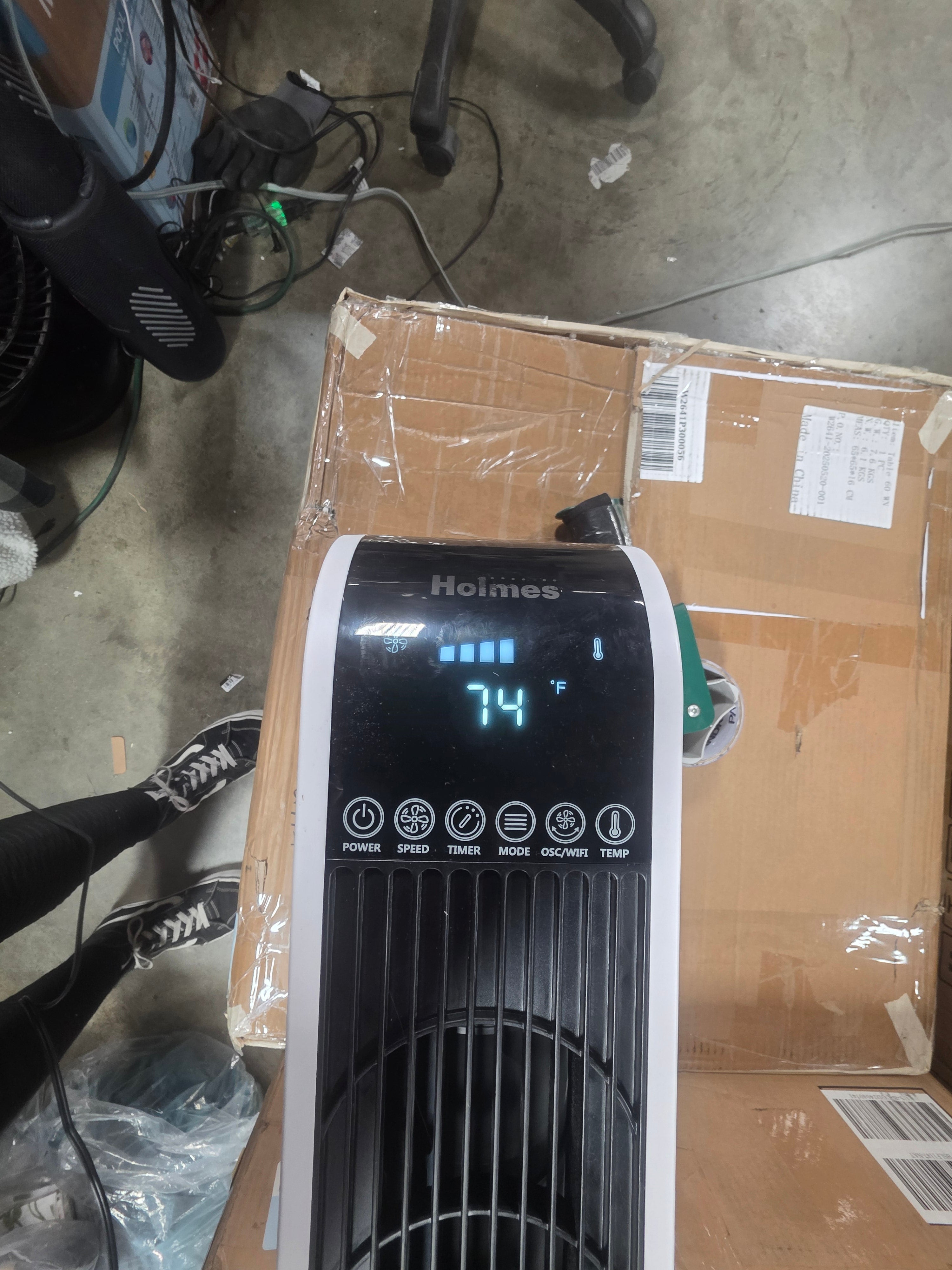 Wi-Fi Tower Oscillating Fan with Clean Breeze