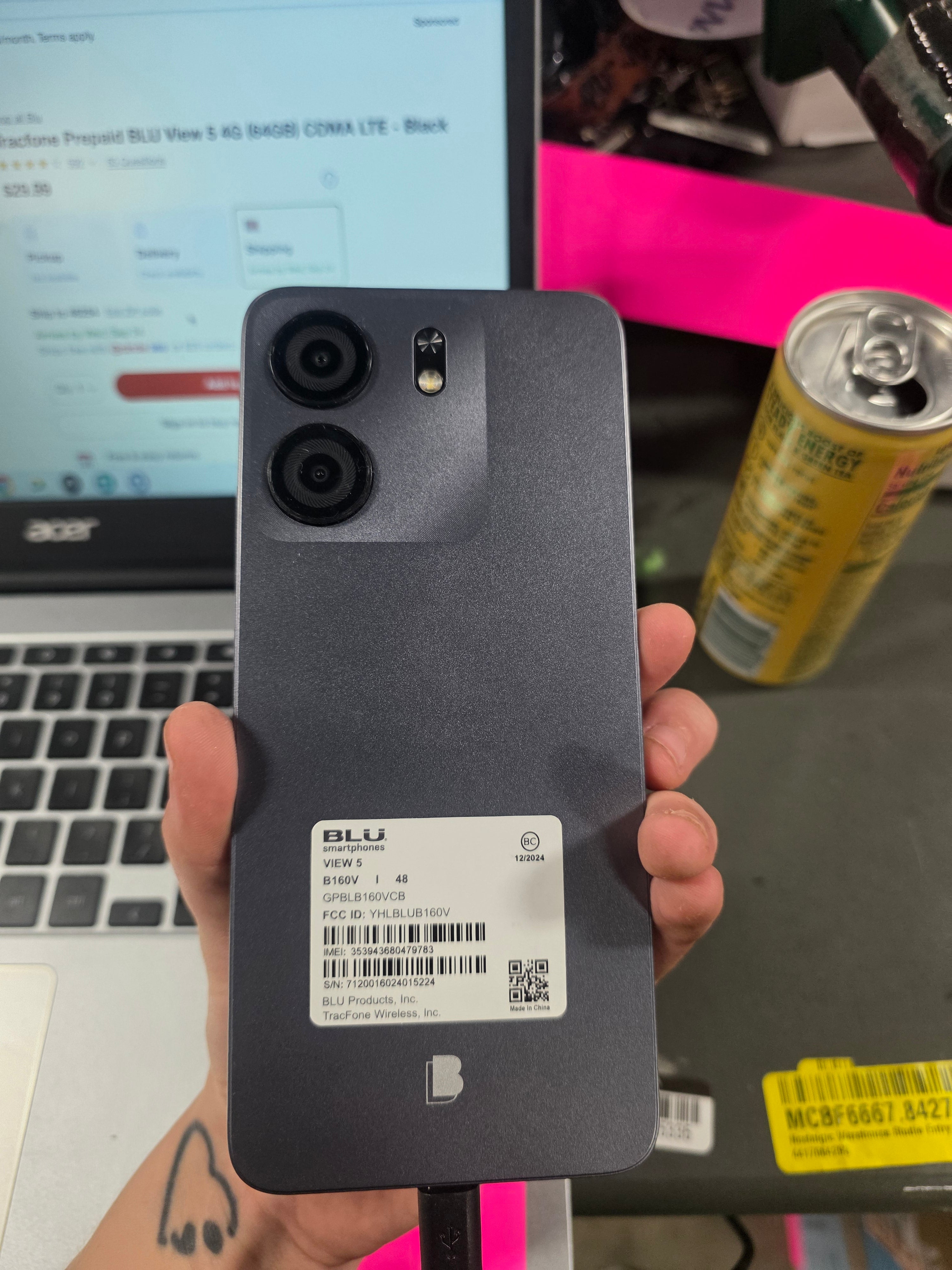 Tracfone Prepaid BLU View 5 4G CDMA LTE - Black