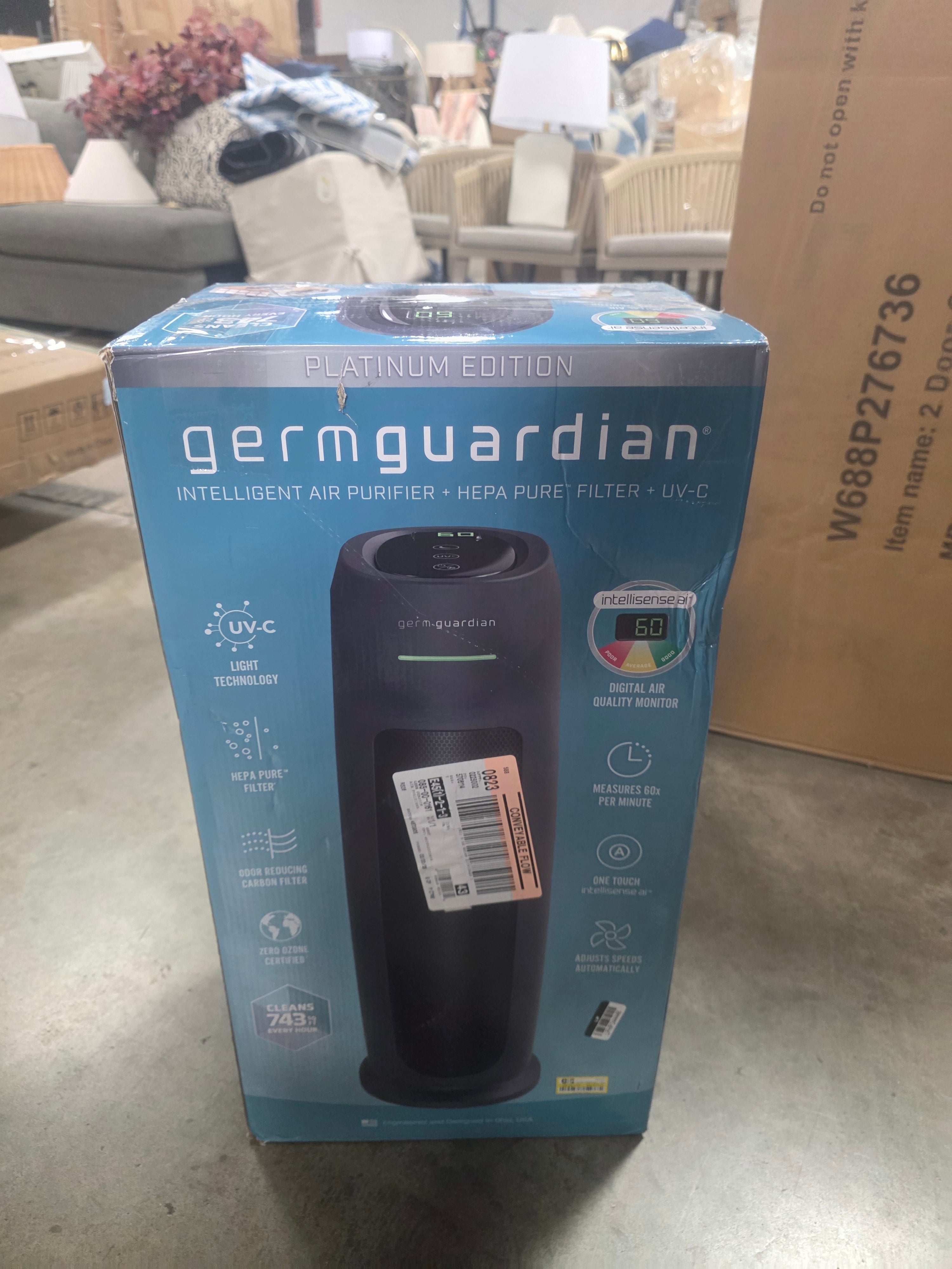 Intelligent Tower Air Purifier HEPA Filter UV-C Intellisense with AQI