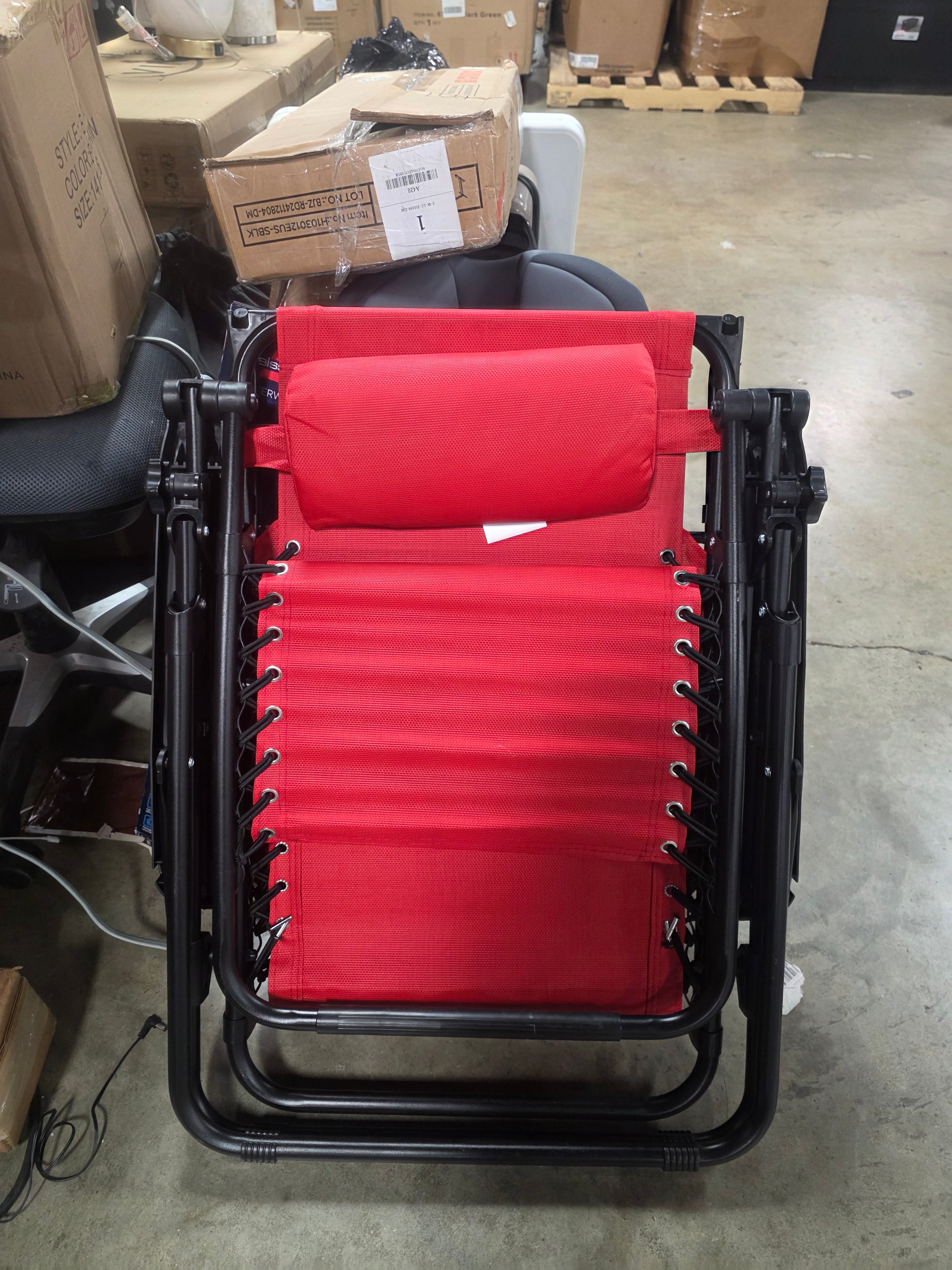 Oversized Zero Gravity Chair with Sunshade and Drink Tray - Red