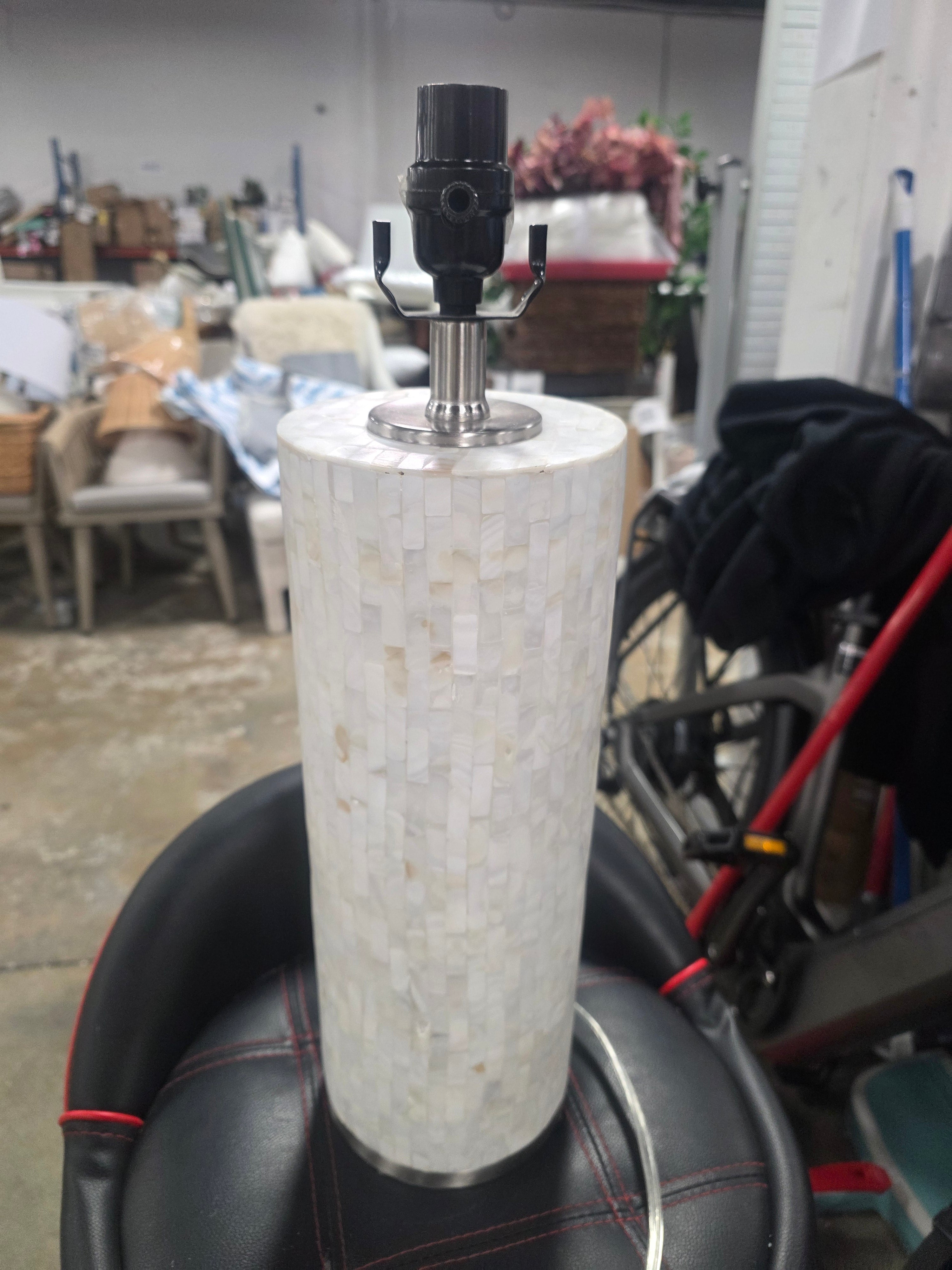 Capiz Subway Tile Large Lamp Base Shell