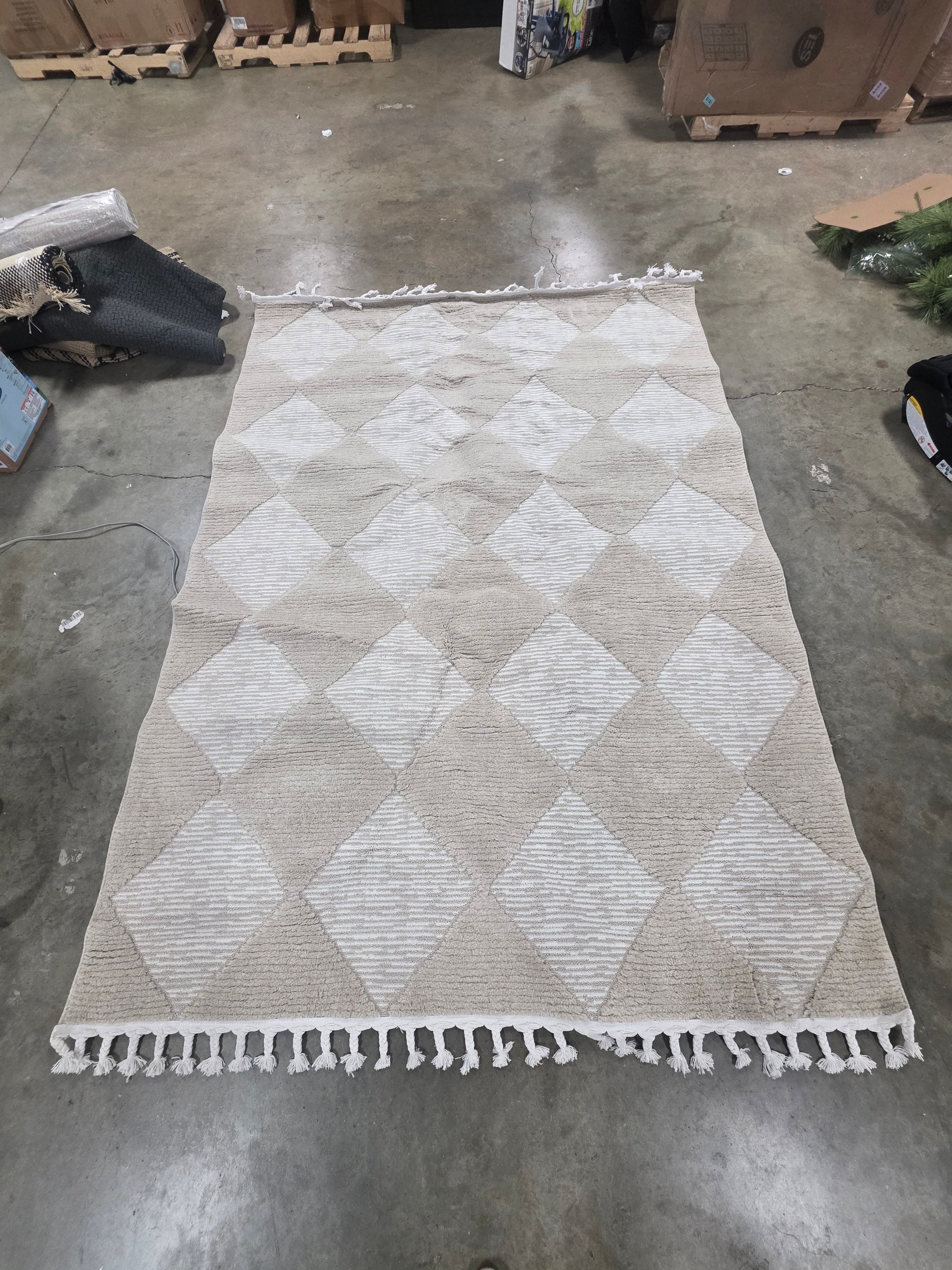 Marissa High/Low Diamond Tassel Indoor Area Rug