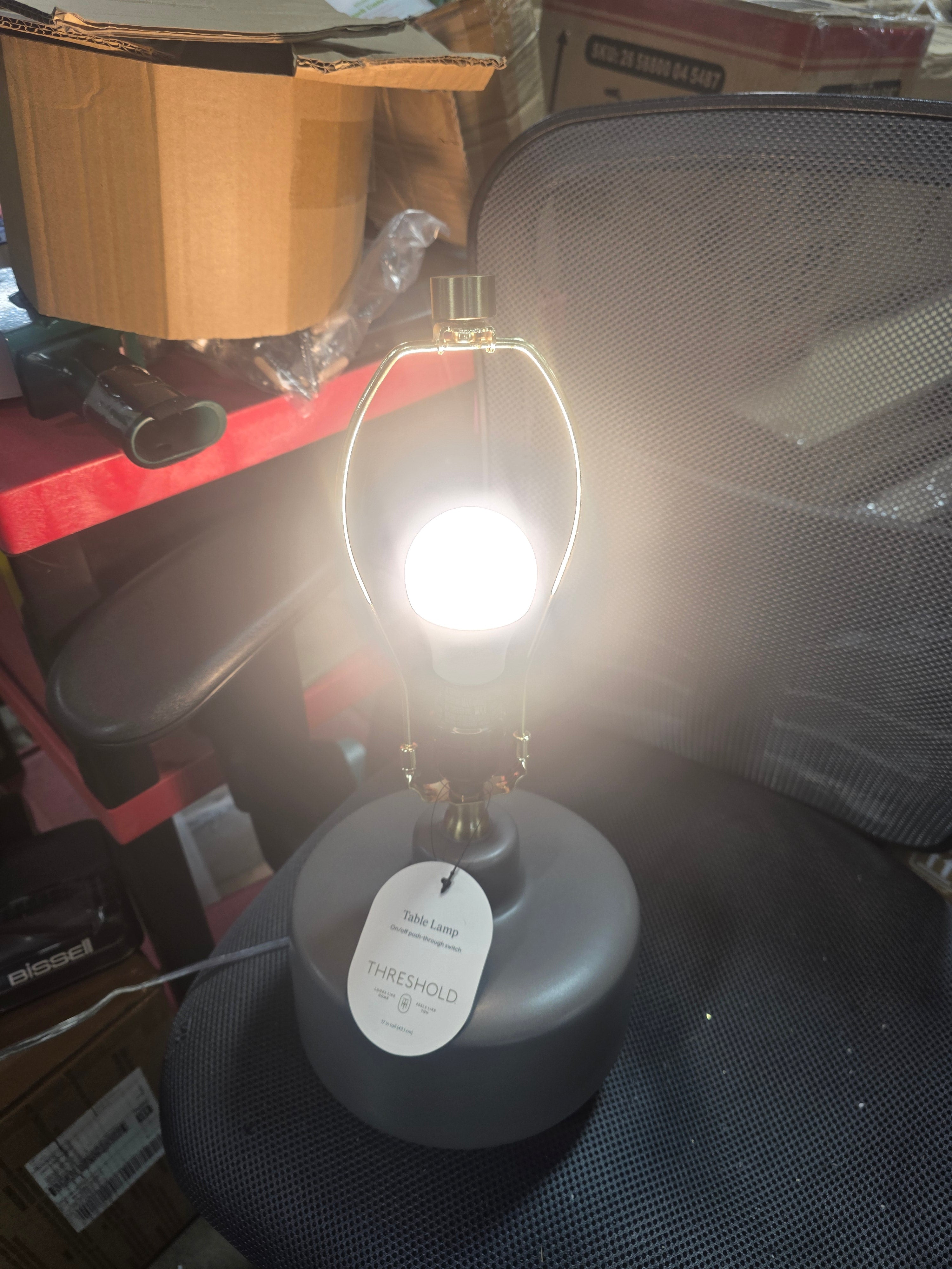 Ceramic Table Lamp with Wood Base ONLY