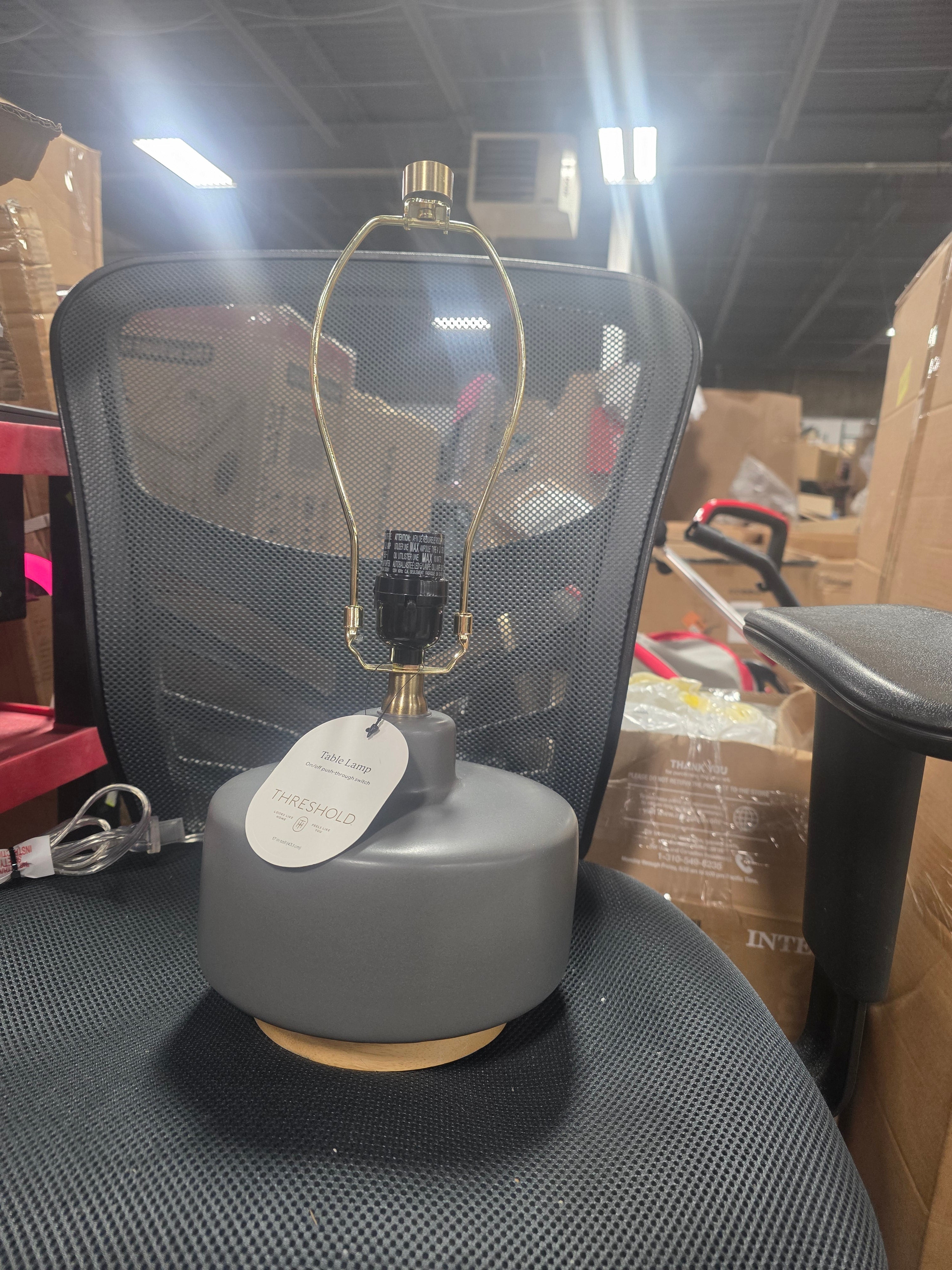 Ceramic Table Lamp with Wood Base ONLY