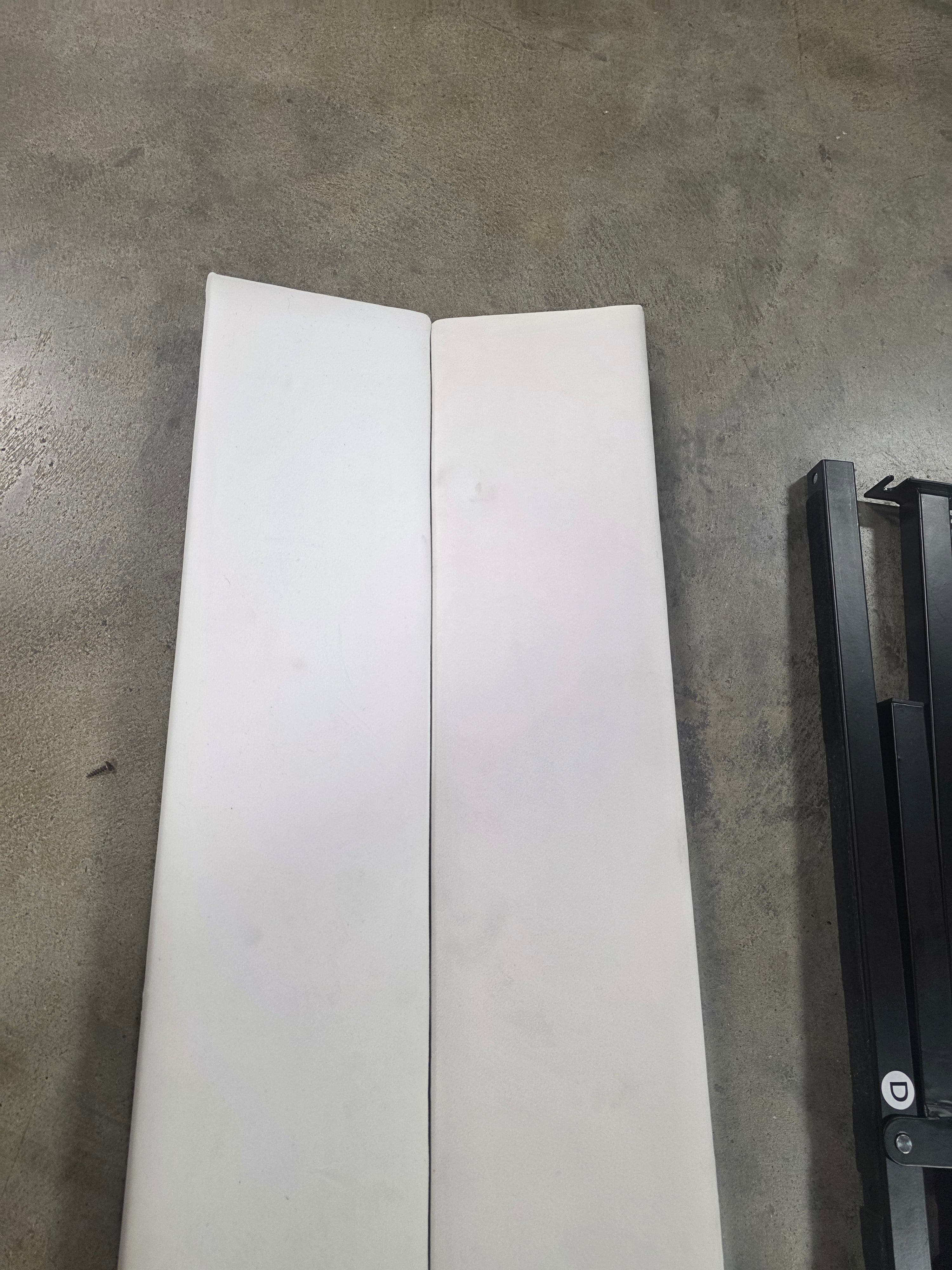 Dorm Twin Bed Cream - Upholstered Headboard, Plywood Frame, No Box Spring Needed