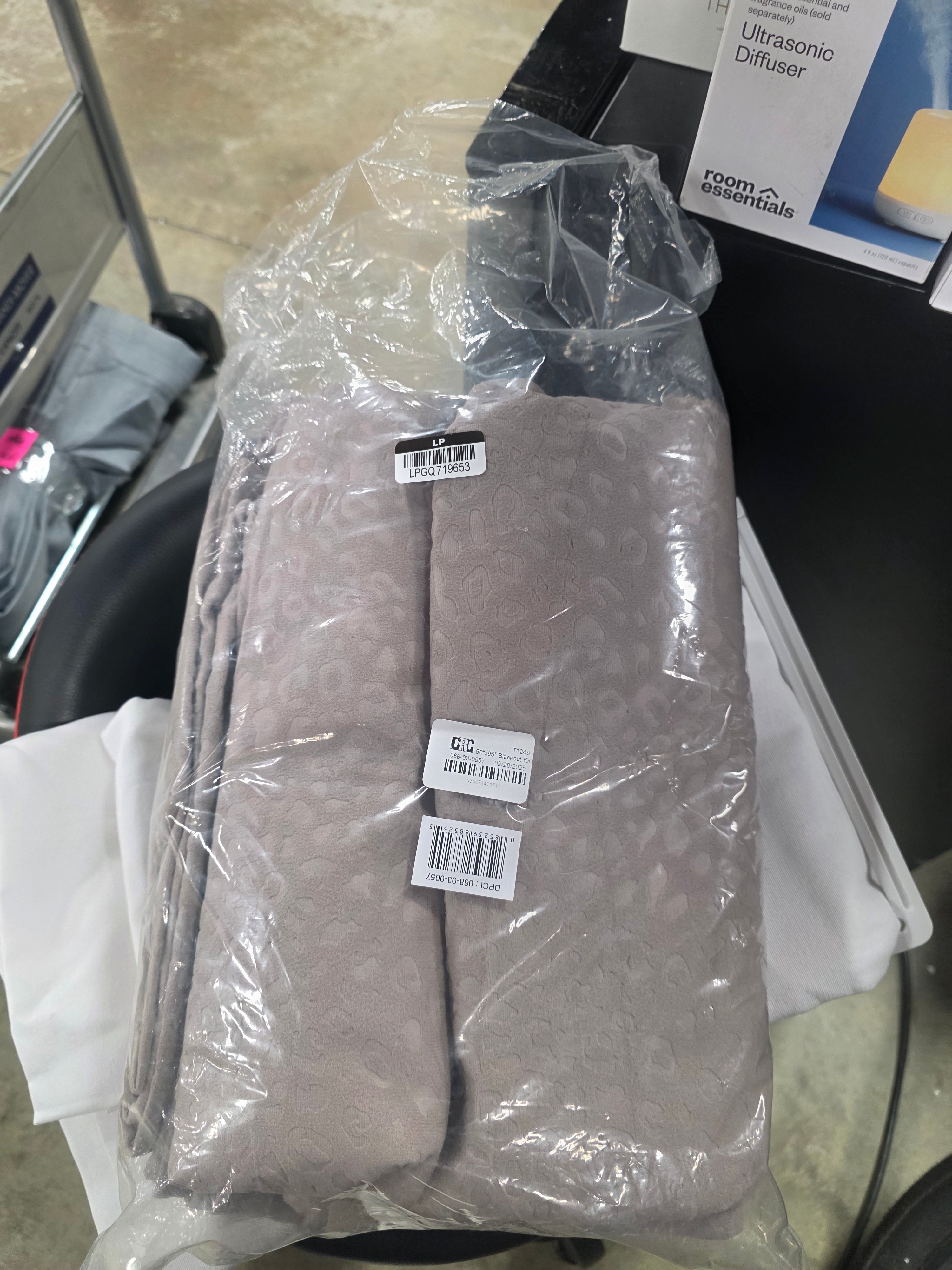 Blackout Embossed Velvet Curtain Panel Brown