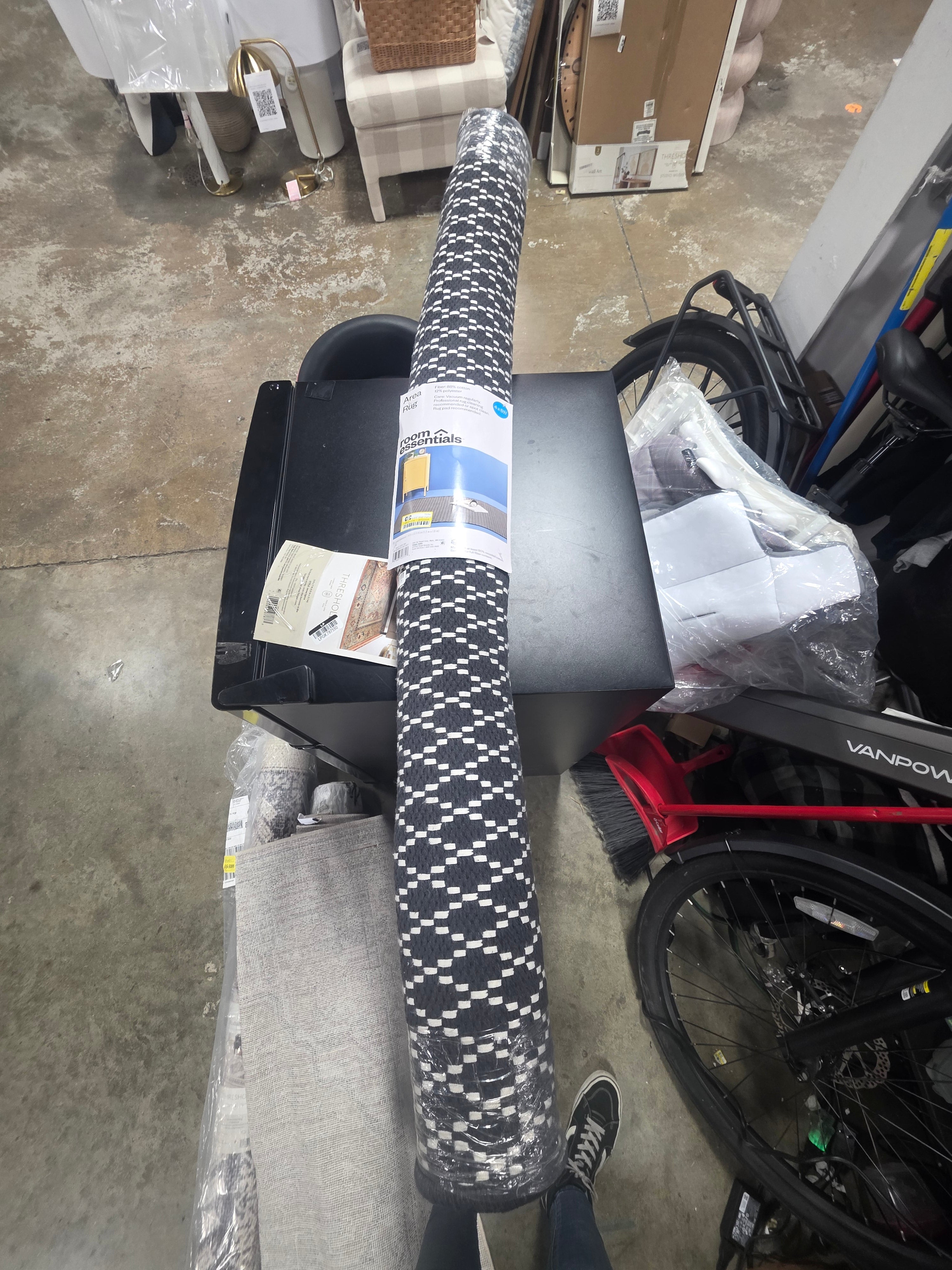 4'x5'6" Small Diamond Area Rug Charcoal Gray